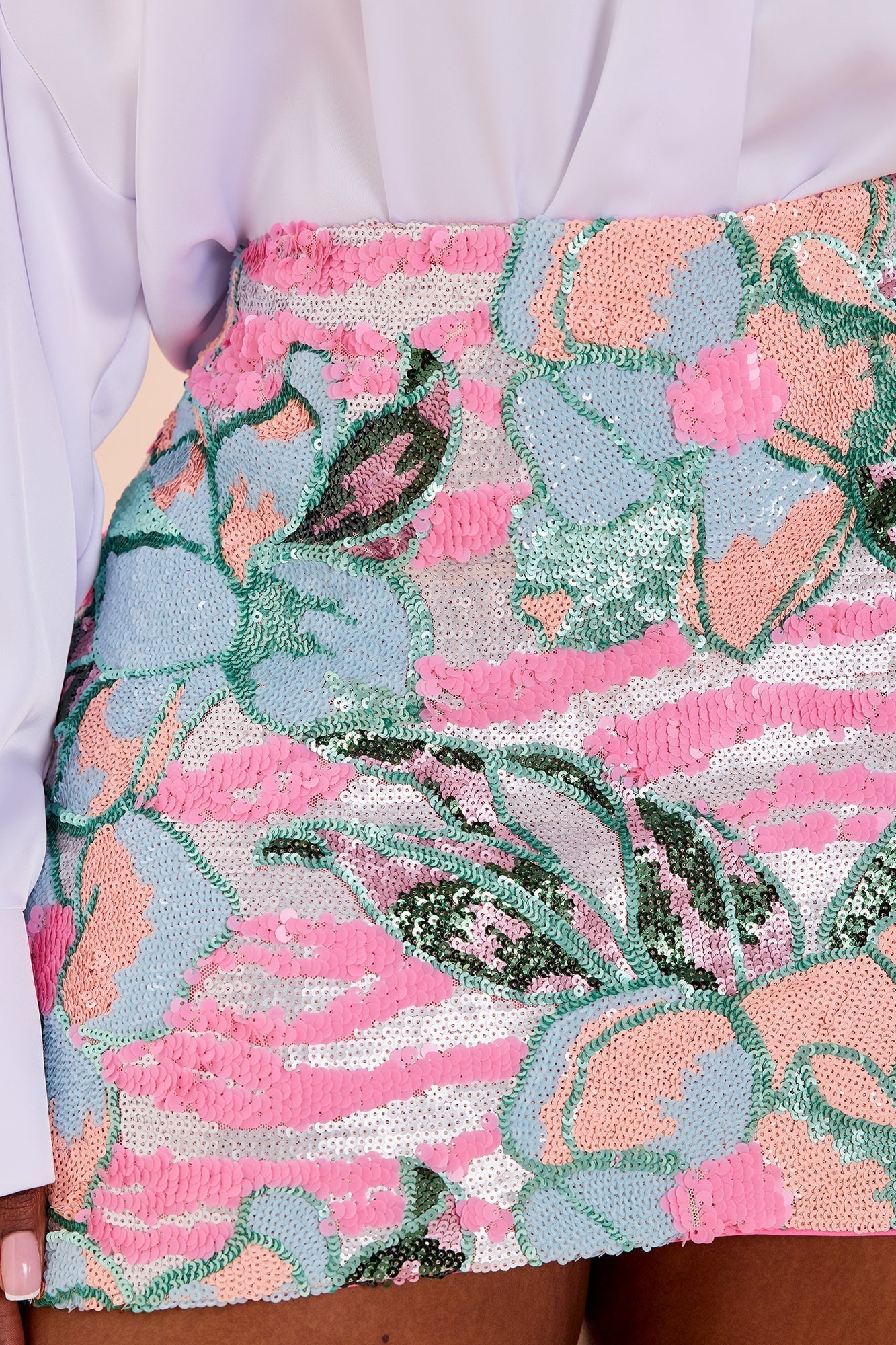 Leah Sequin Mini Skirt - Multi Color