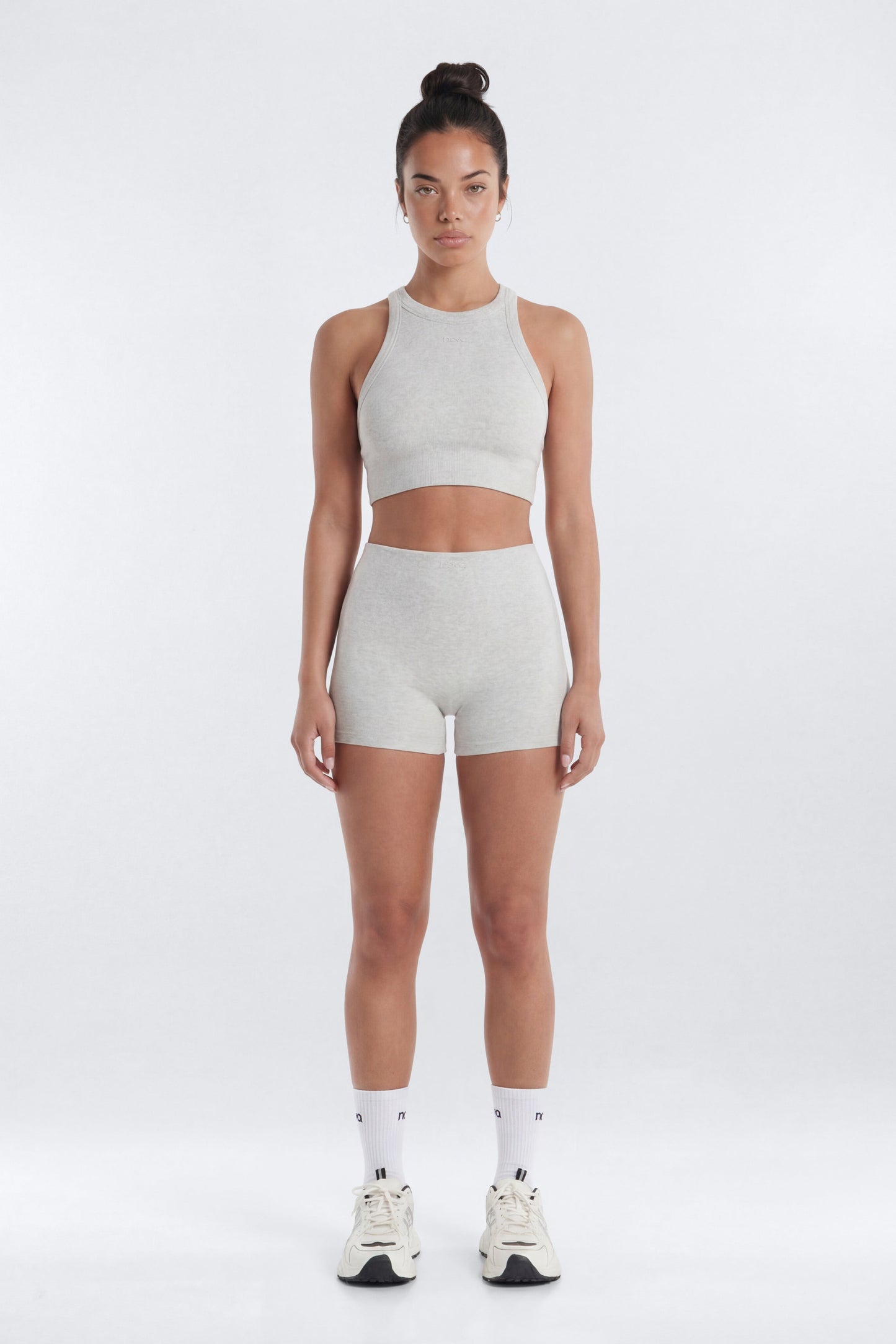 CottonFlex™ 4″ Sports Biker Short - Heather Grey