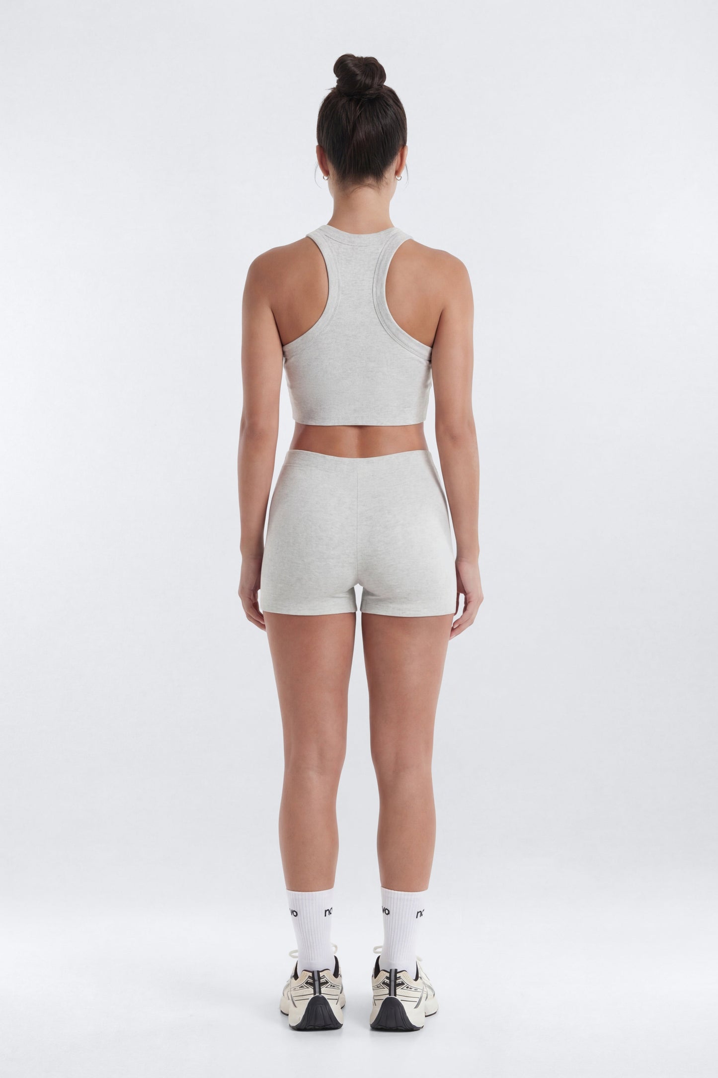 CottonFlex™ 4″ Sports Biker Short - Heather Grey