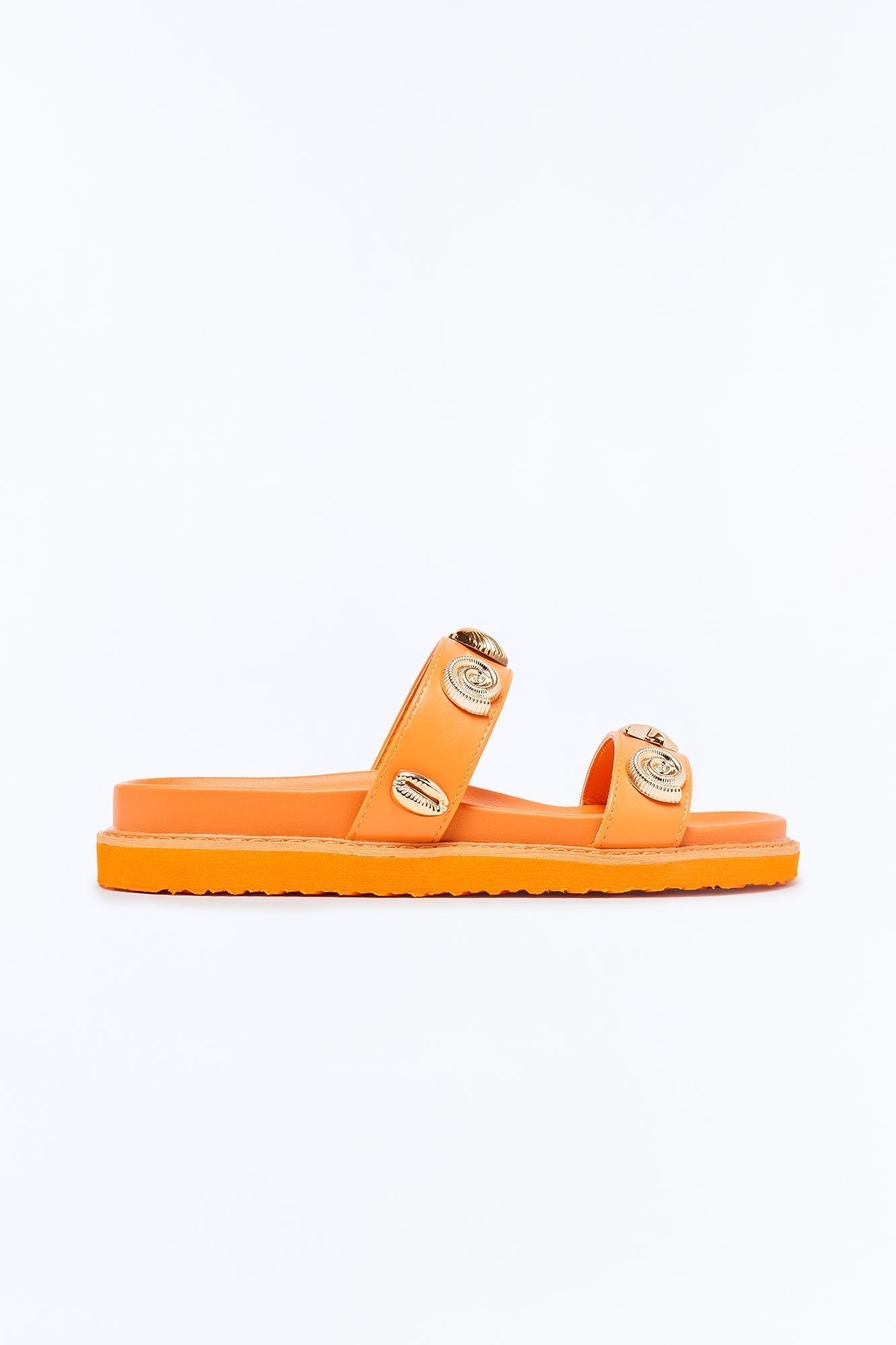 Ariella Shell Slides - Orange