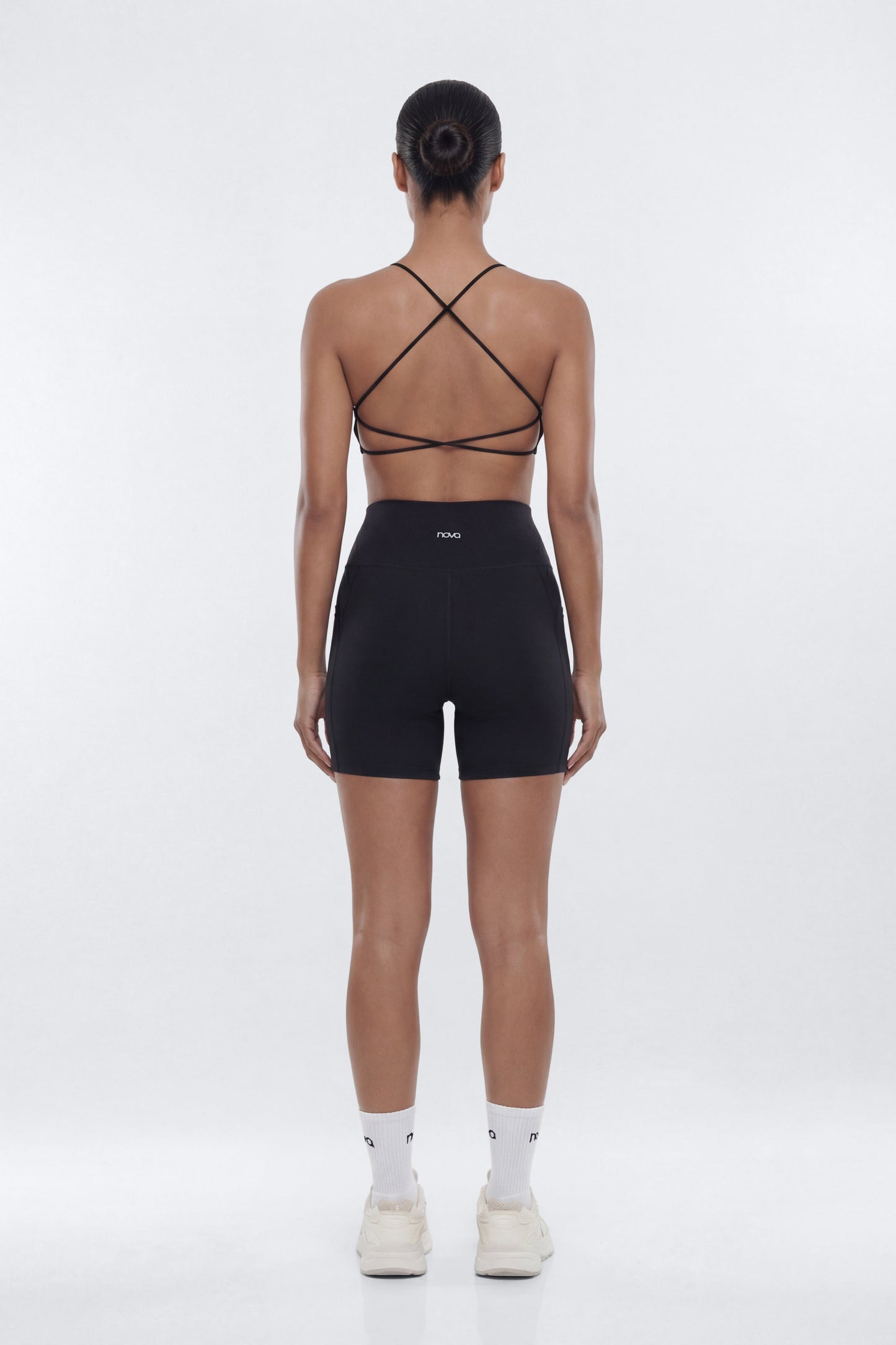 CloudForm™ High Waist 5″ Side Pocket Biker Short - Black