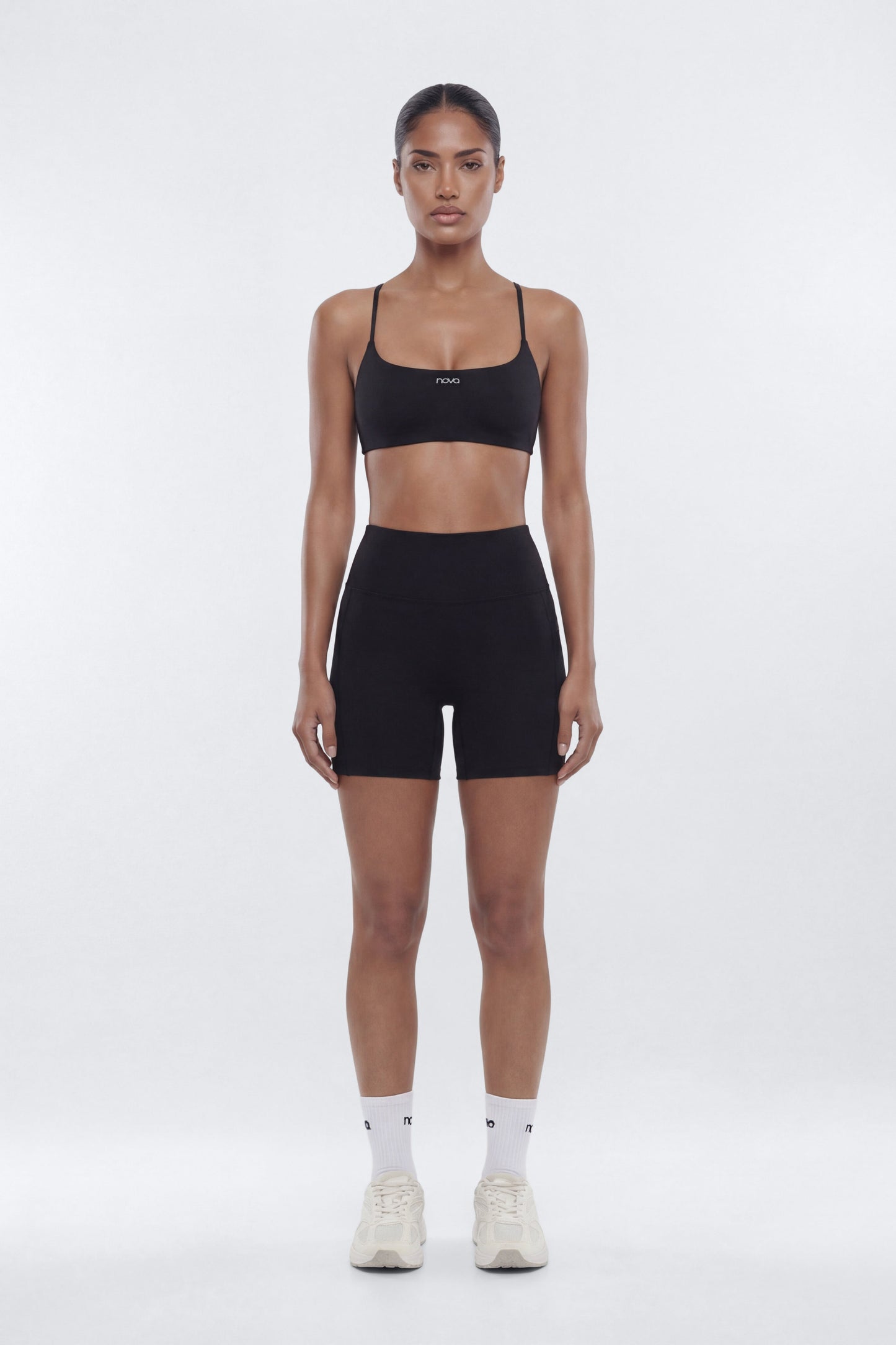 CloudForm™ High Waist 5″ Side Pocket Biker Short - Black