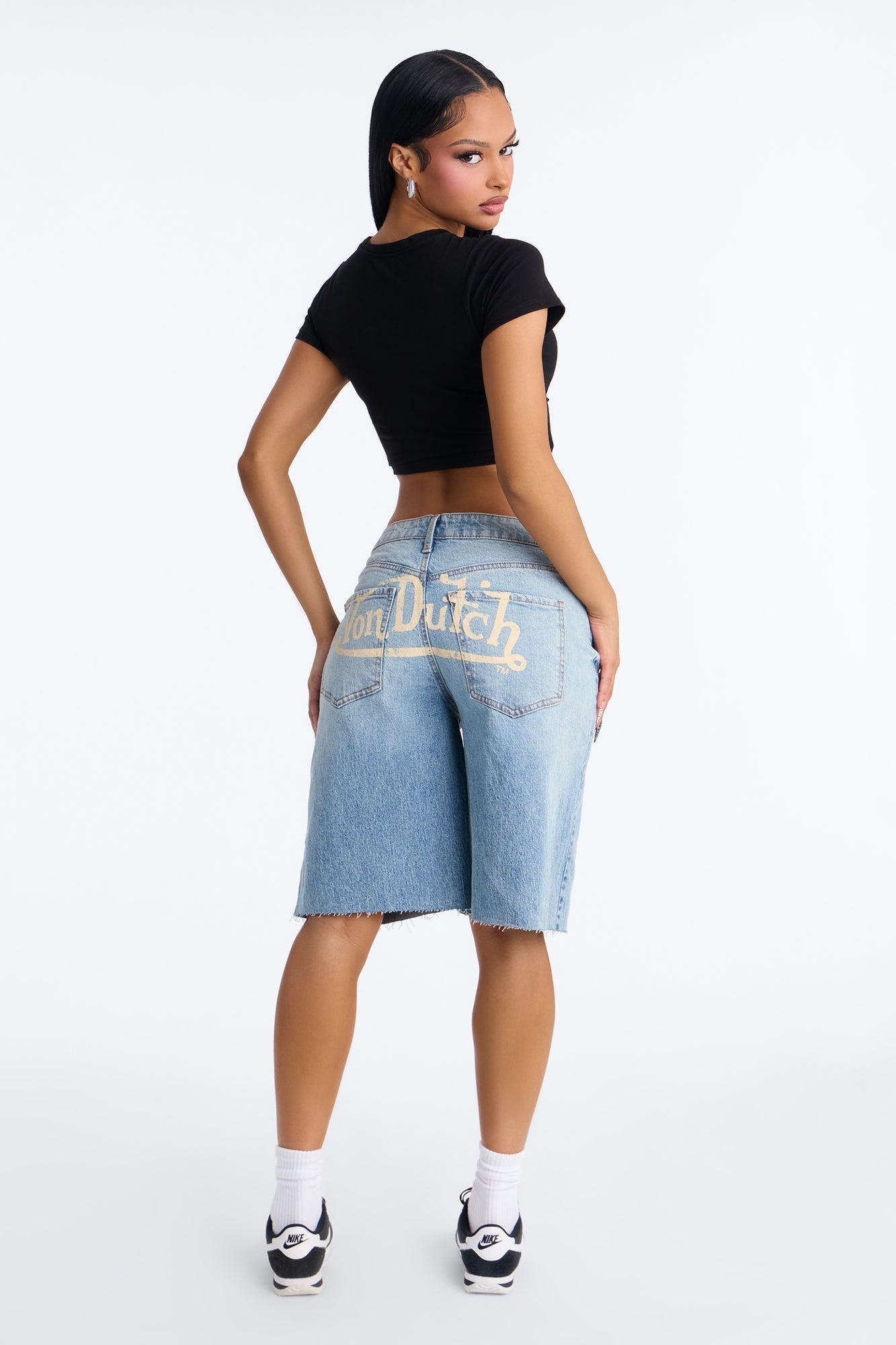 Von Dutch So Hot Denim Shorts - Medium Wash