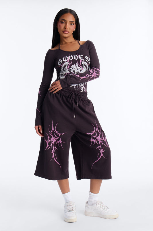 Dark Goddess Sweatshorts - Plum