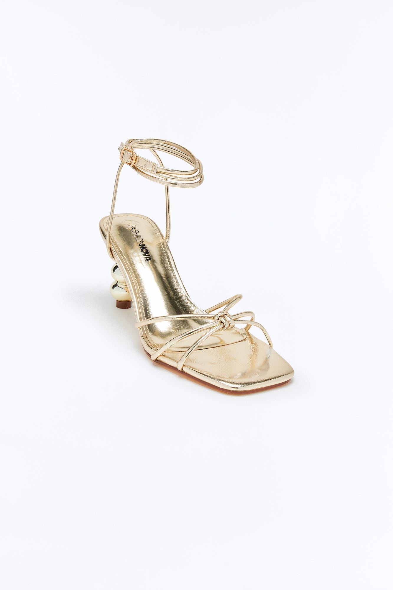 Alona Ankle Strap Novelty Heels - Gold