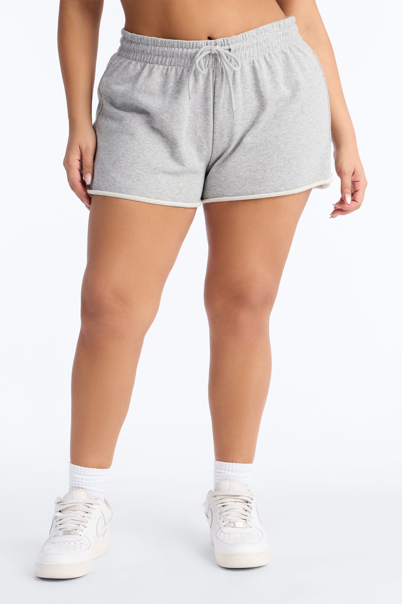 No Limits Raw Hem French Terry Short - Heather Grey