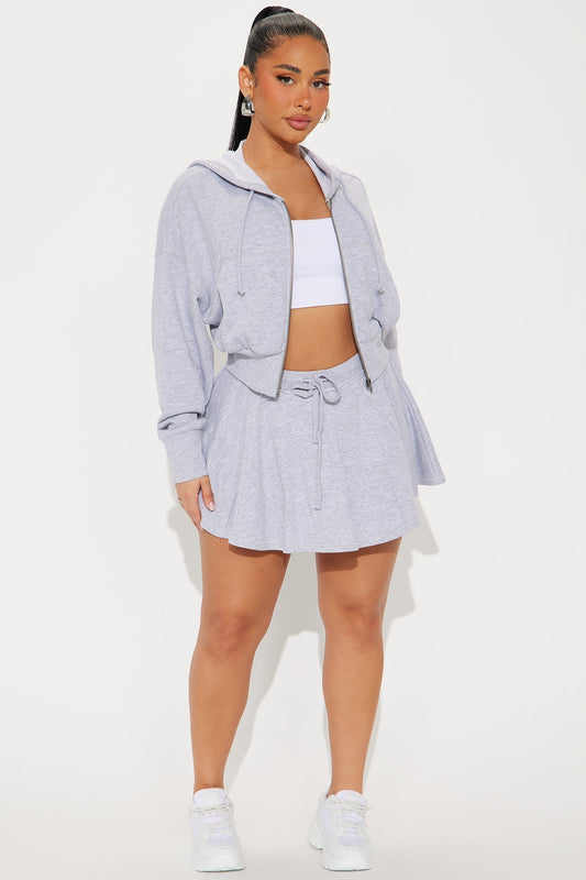 The Washed Skort - Heather Grey