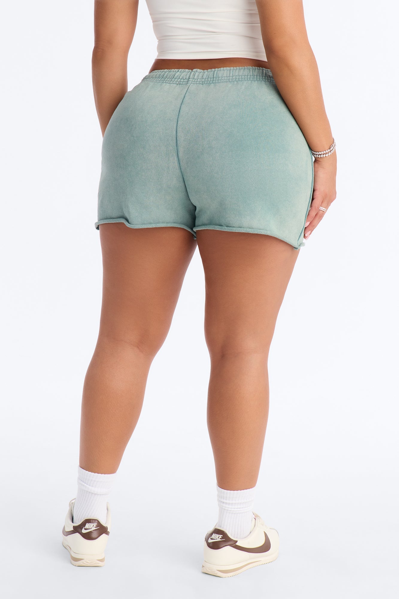 Maya Washed Micro Sweatshorts - Sage