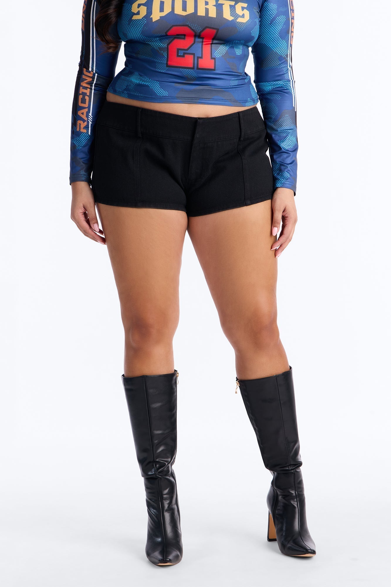 Nia Twill Low Rise Micro Short - Black