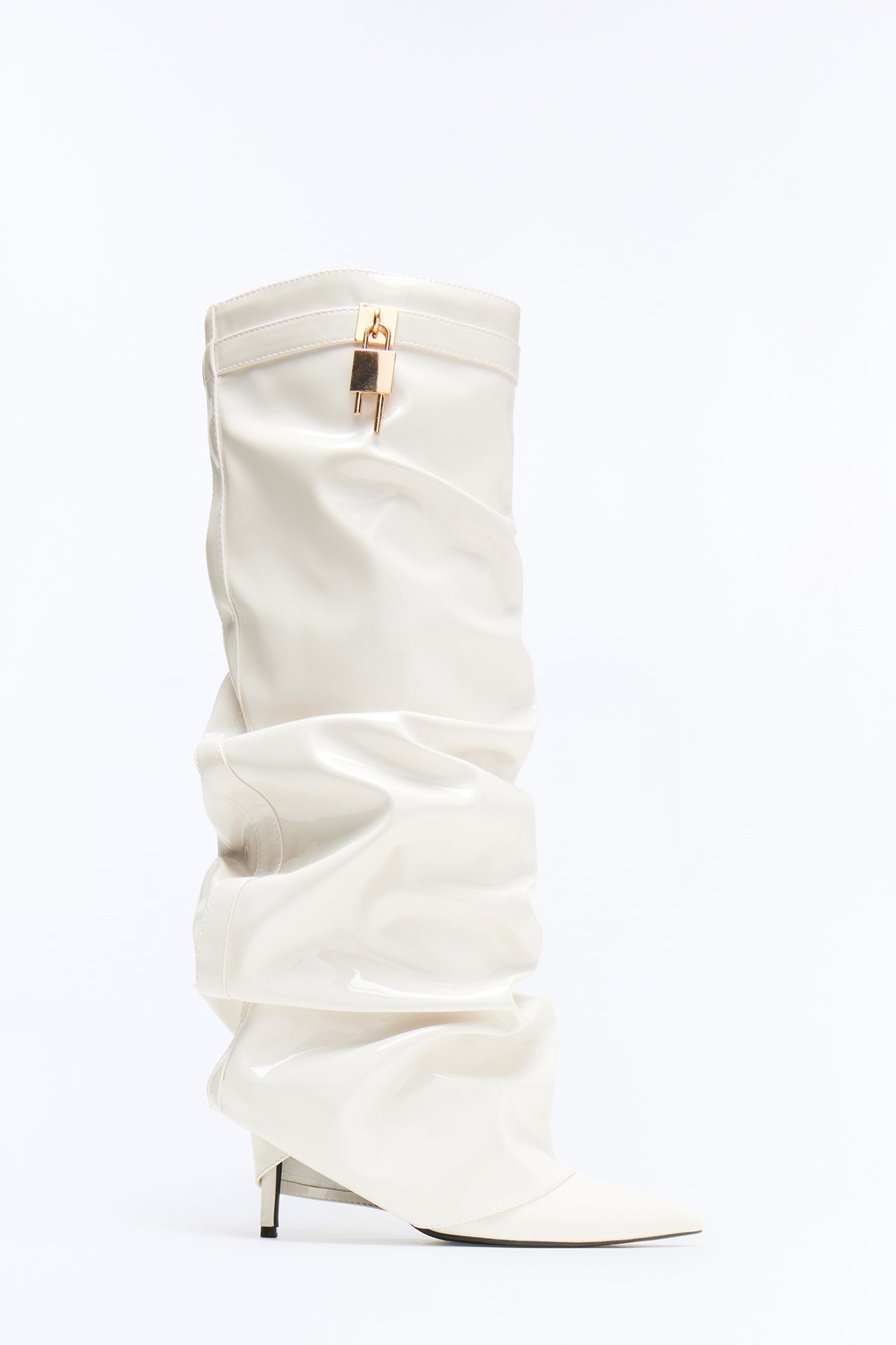Atlas Patent Overlay Boots - Off White