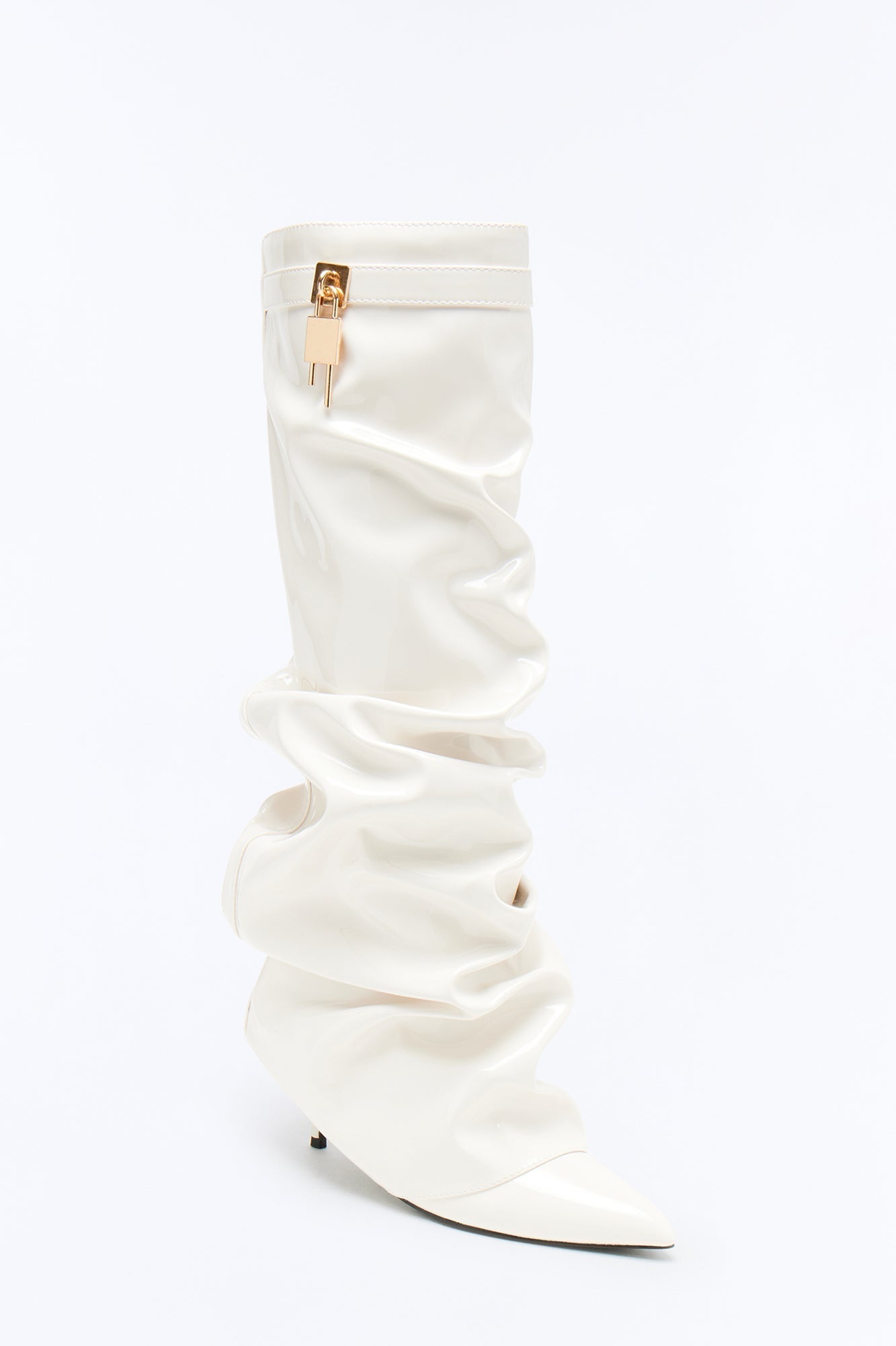 Atlas Patent Overlay Boots - Off White