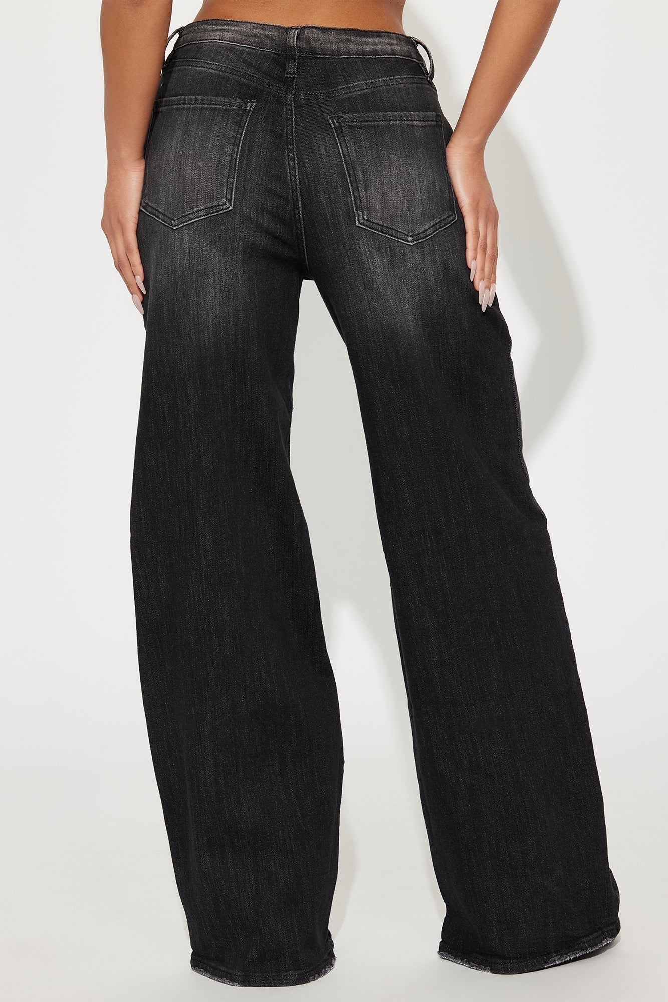 Astrid Stretch Wide Leg Baggy Jean - Black Wash