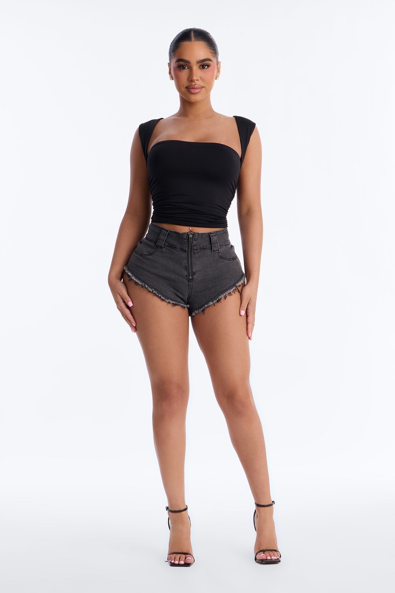 Day Rides Micro Denim Shorts - Black