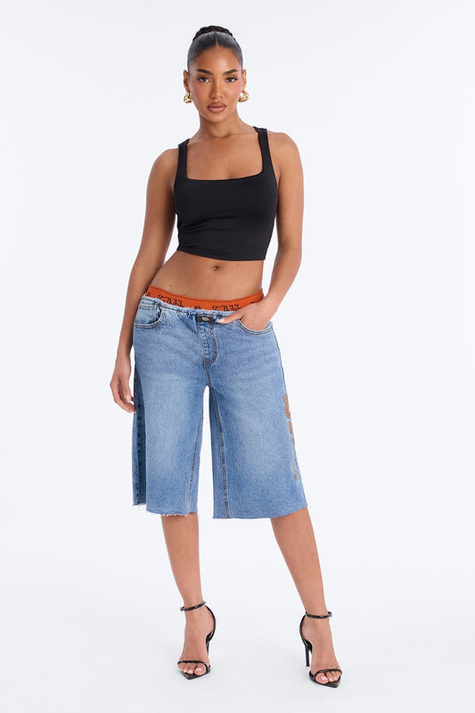 Von Dutch Boxer Denim Jorts - Medium Wash