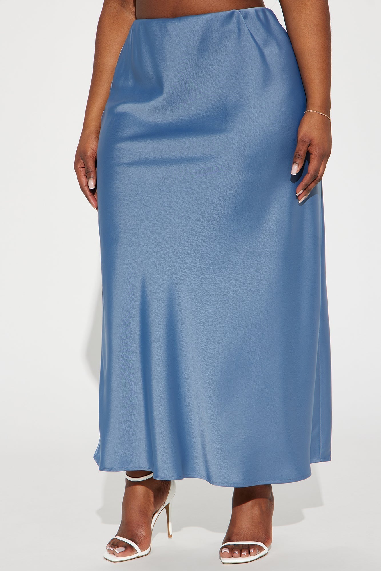 Brunch to GNO Satin Maxi Skirt - Blue