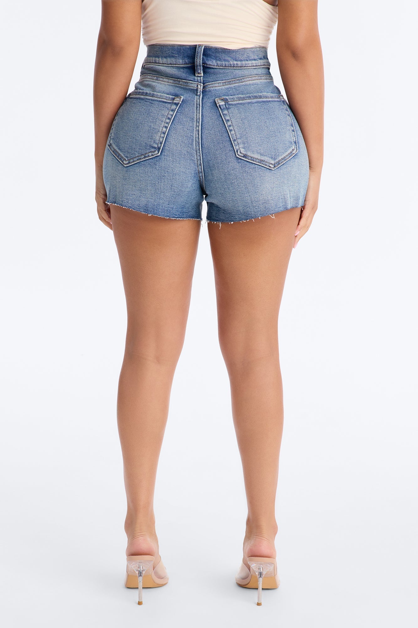 Manhattan Stretch Crossover Denim Short - Medium Wash