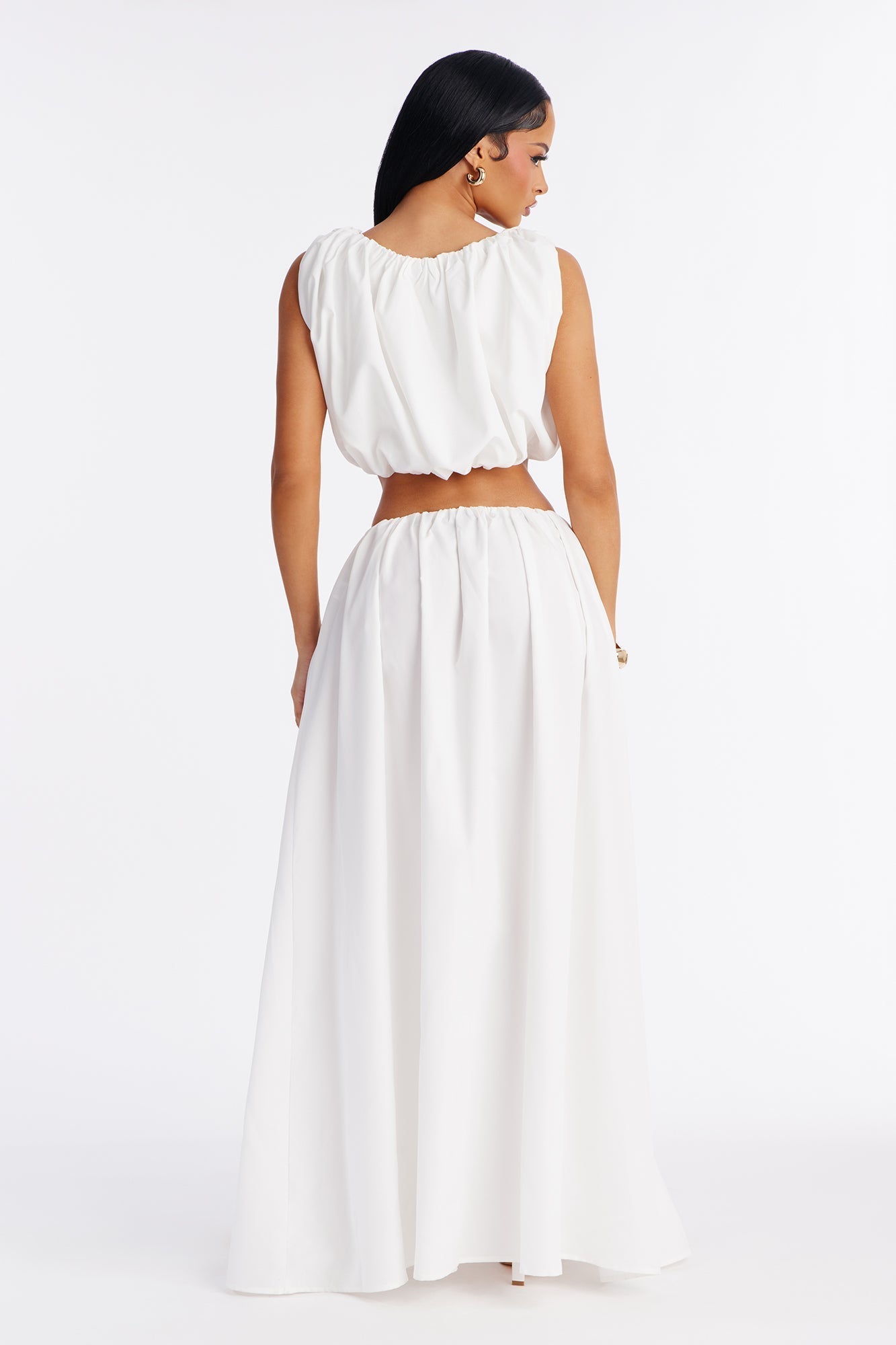 Willow Poplin Maxi Skirt - White
