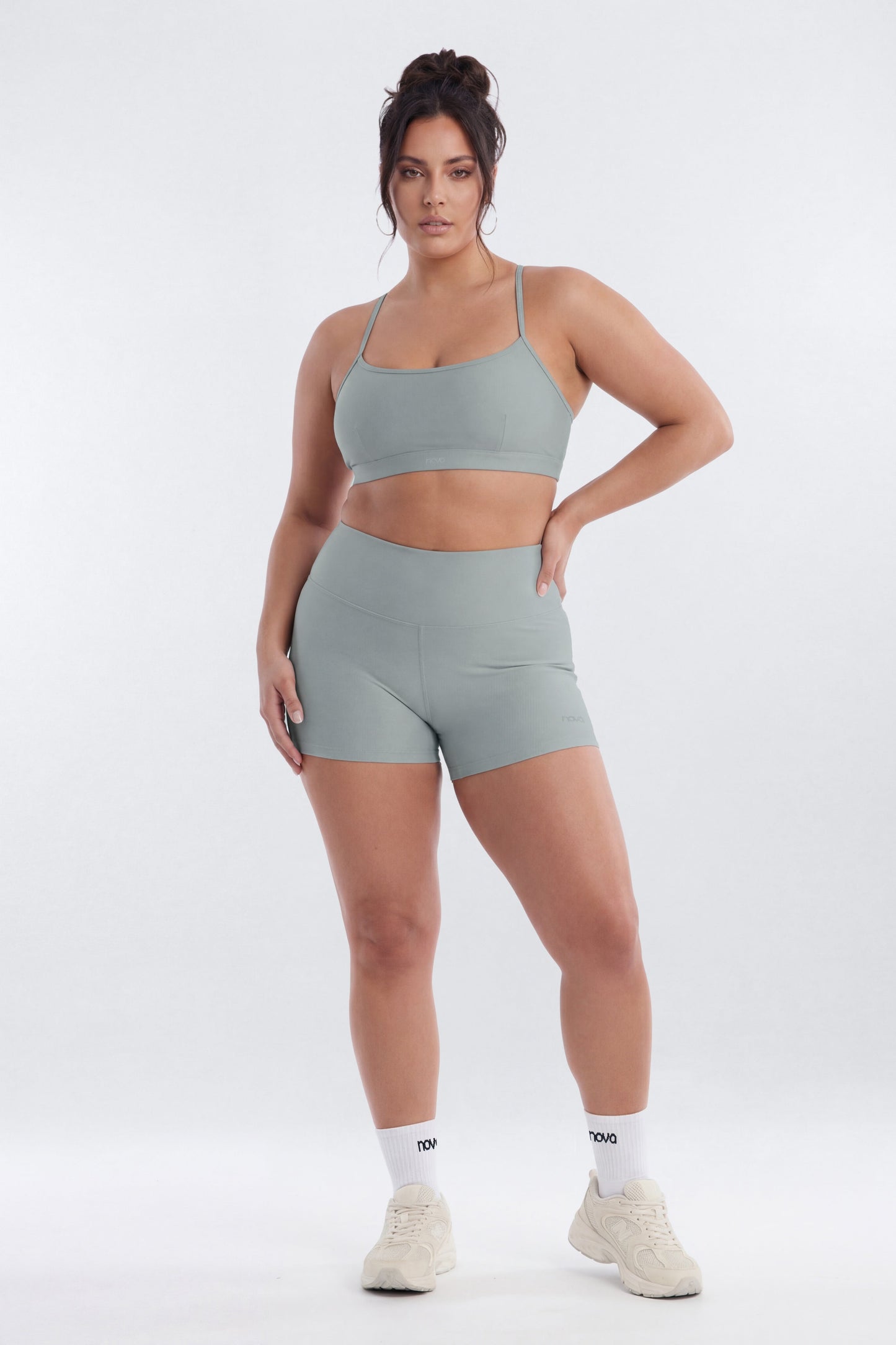 AirSculpt™ 3″ Mid Rise Biker Short - Steel