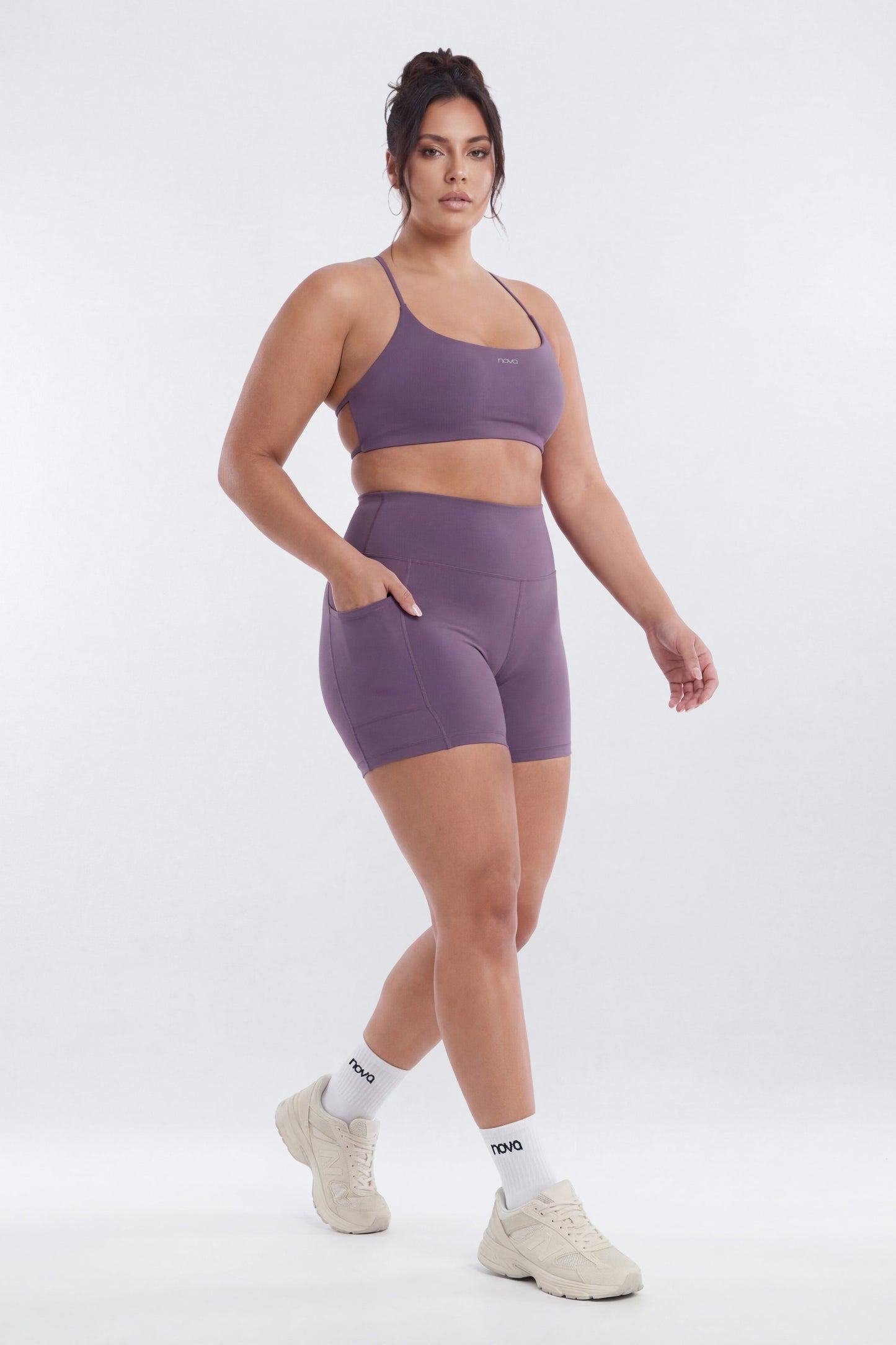 CloudForm™ High Waist 5″ Side Pocket Biker Short - Iris