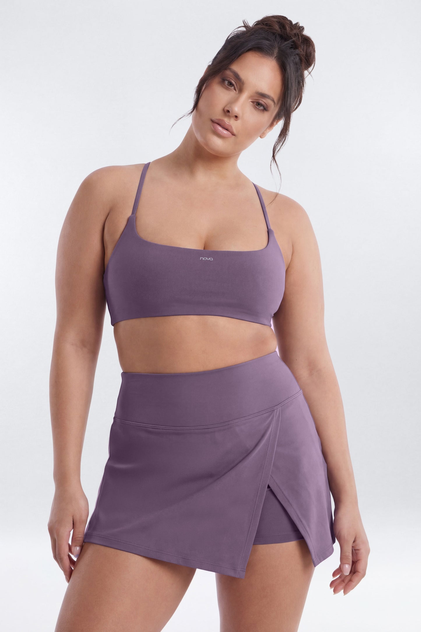 CloudForm™ Front Wrap Sports Mini Skort - Iris