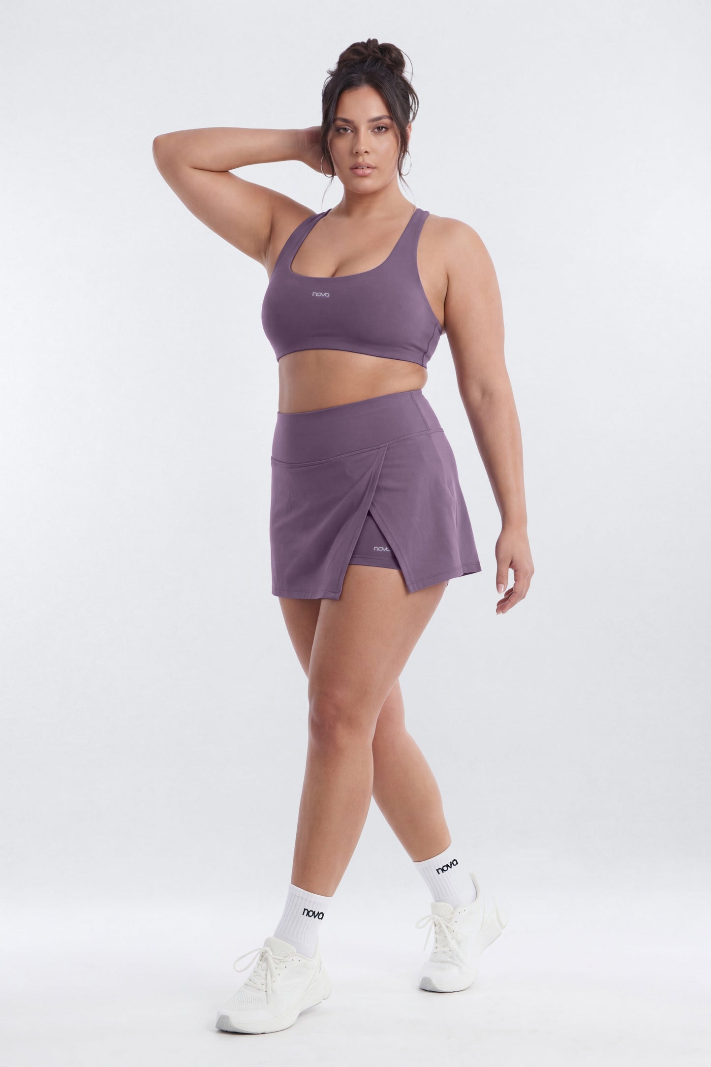 CloudForm™ Front Wrap Sports Mini Skort - Iris