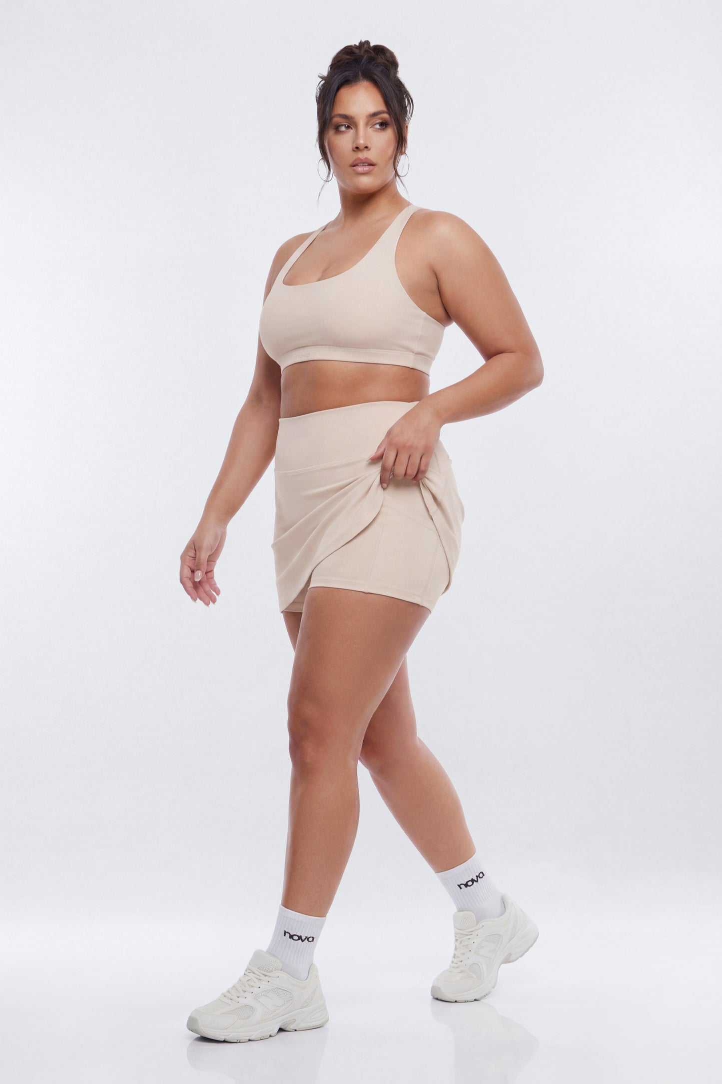 AirSculpt™ Mid Rise Mini Skort - Oat Milk