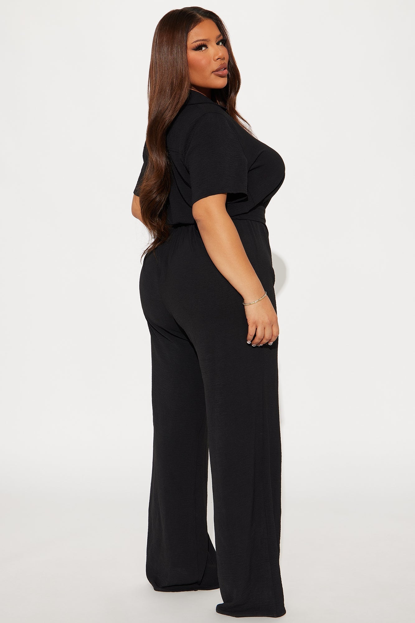 Makenzie Short Sleeve Jumpsuit - Black