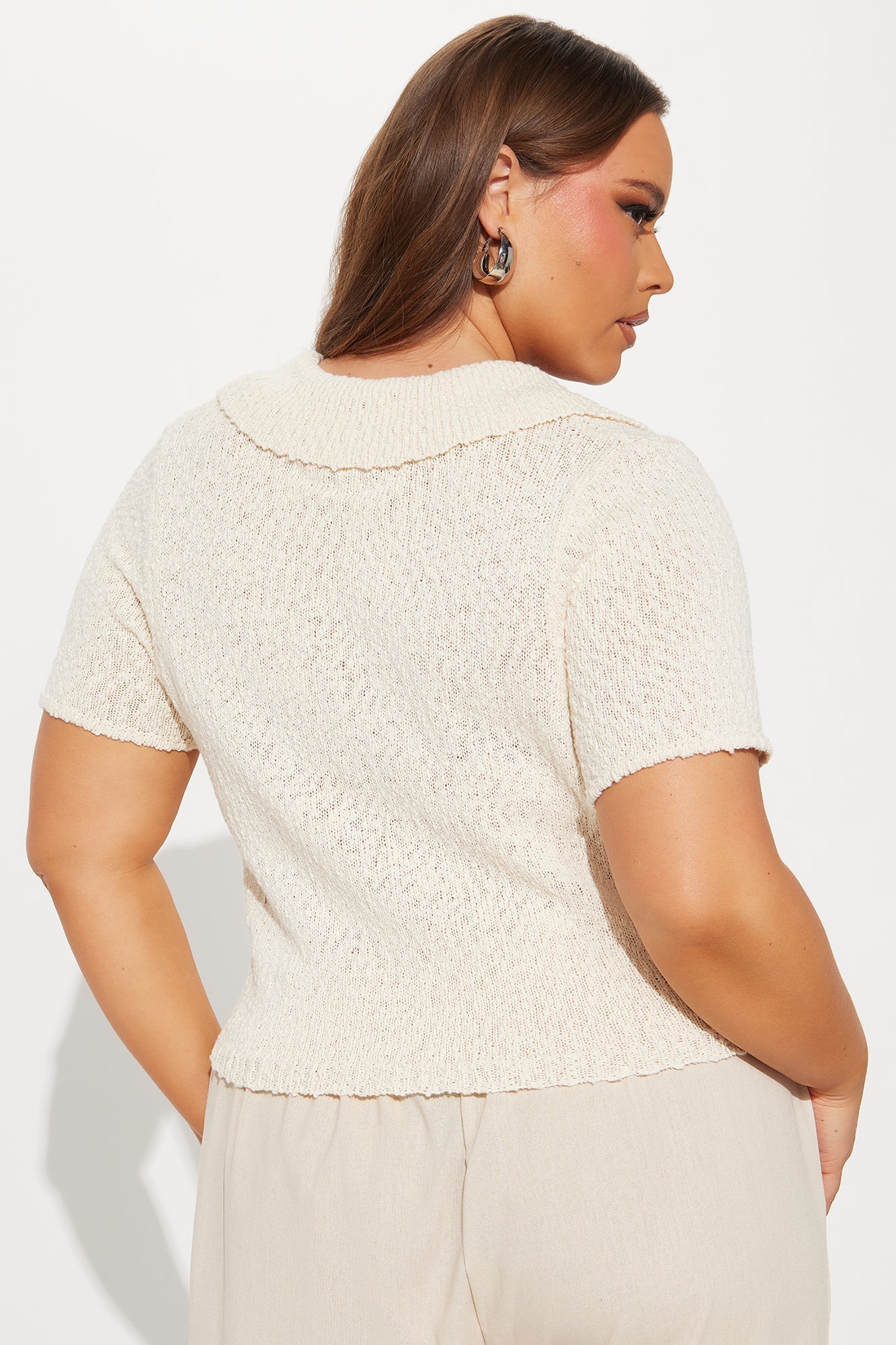 Pebble Beach Sweater Top - Cream