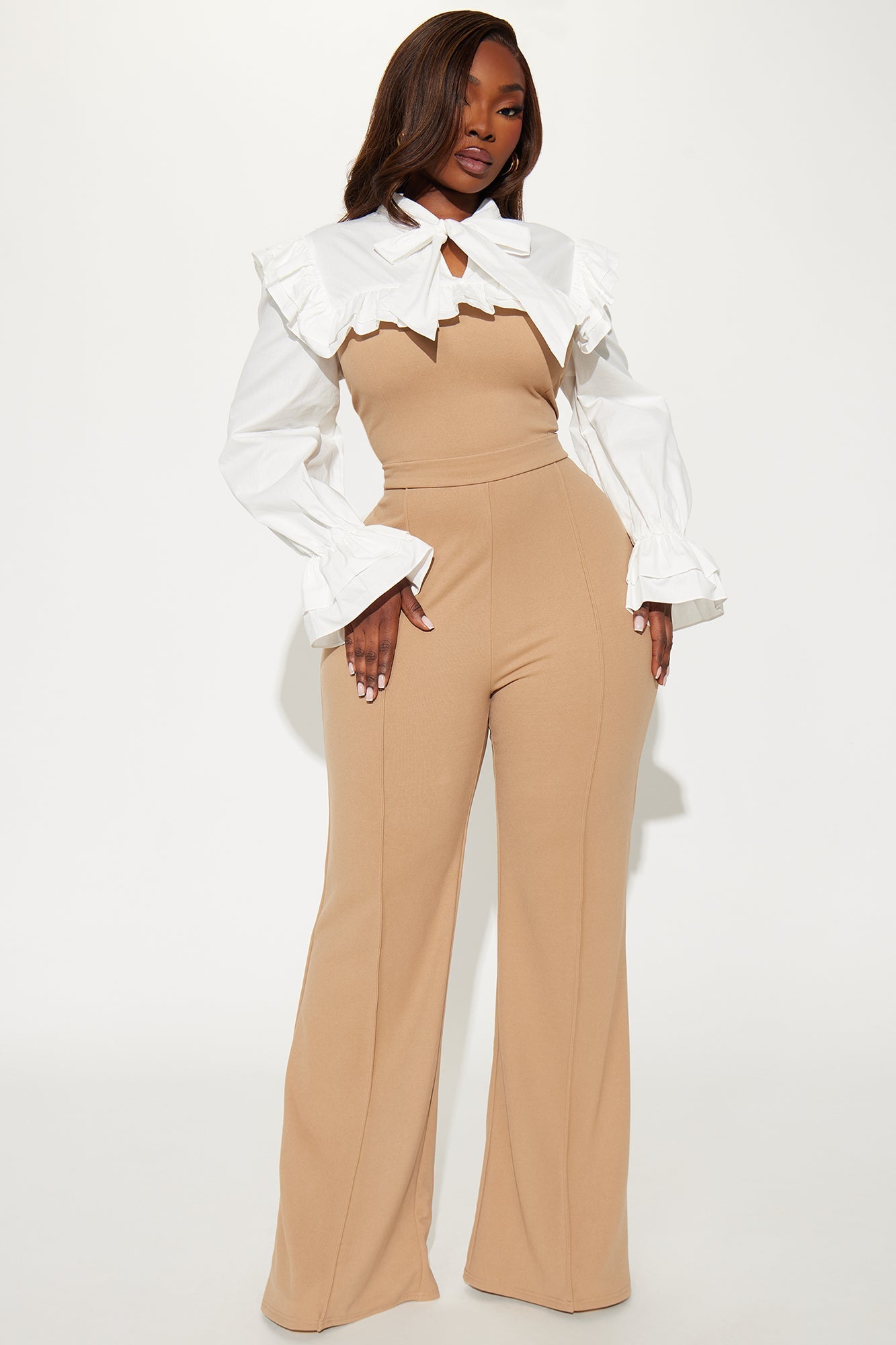 Setting Goals Jumpsuit - Taupe