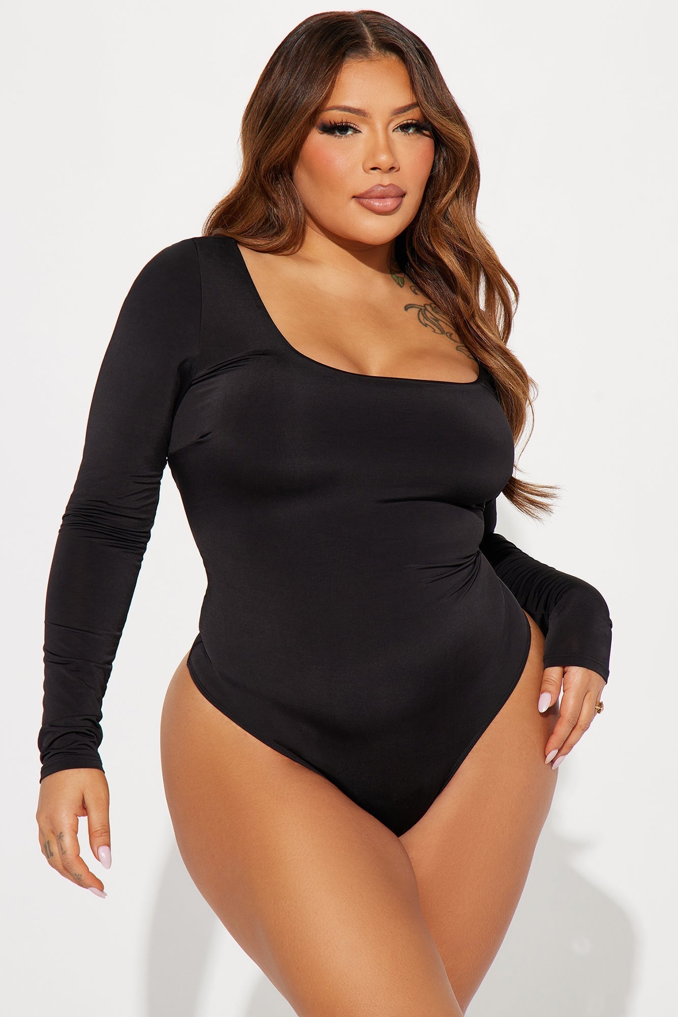 Katerina Long Sleeve Bodysuit - Black
