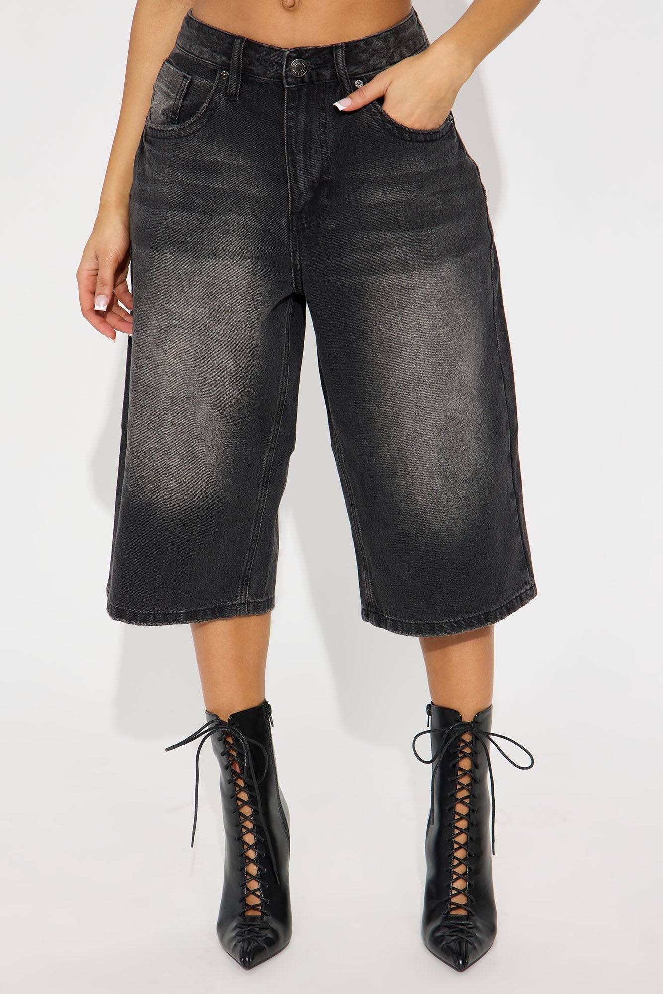 Classic Denim Jorts - Black Wash