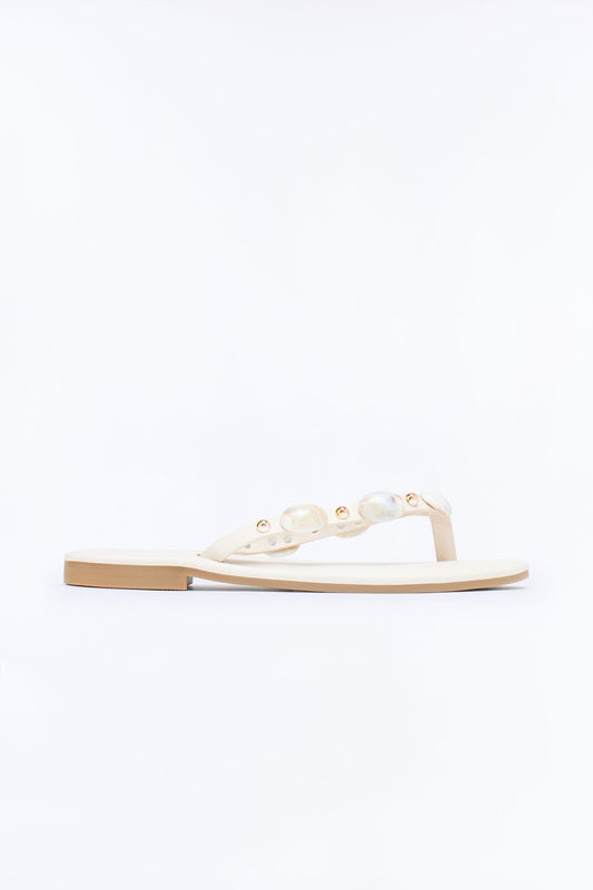 Amalfi Beaded Flip Flops - Ivory