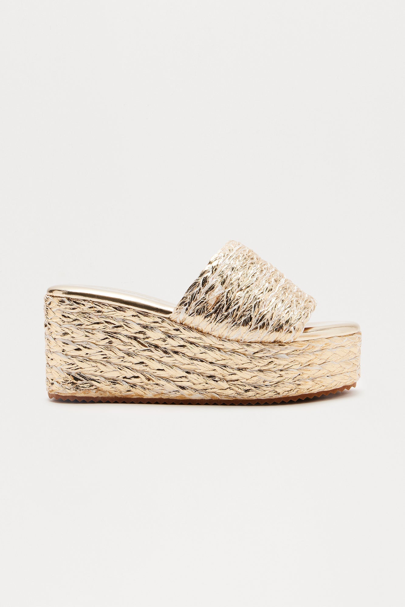 Amby Jute Platform Wedges - Gold