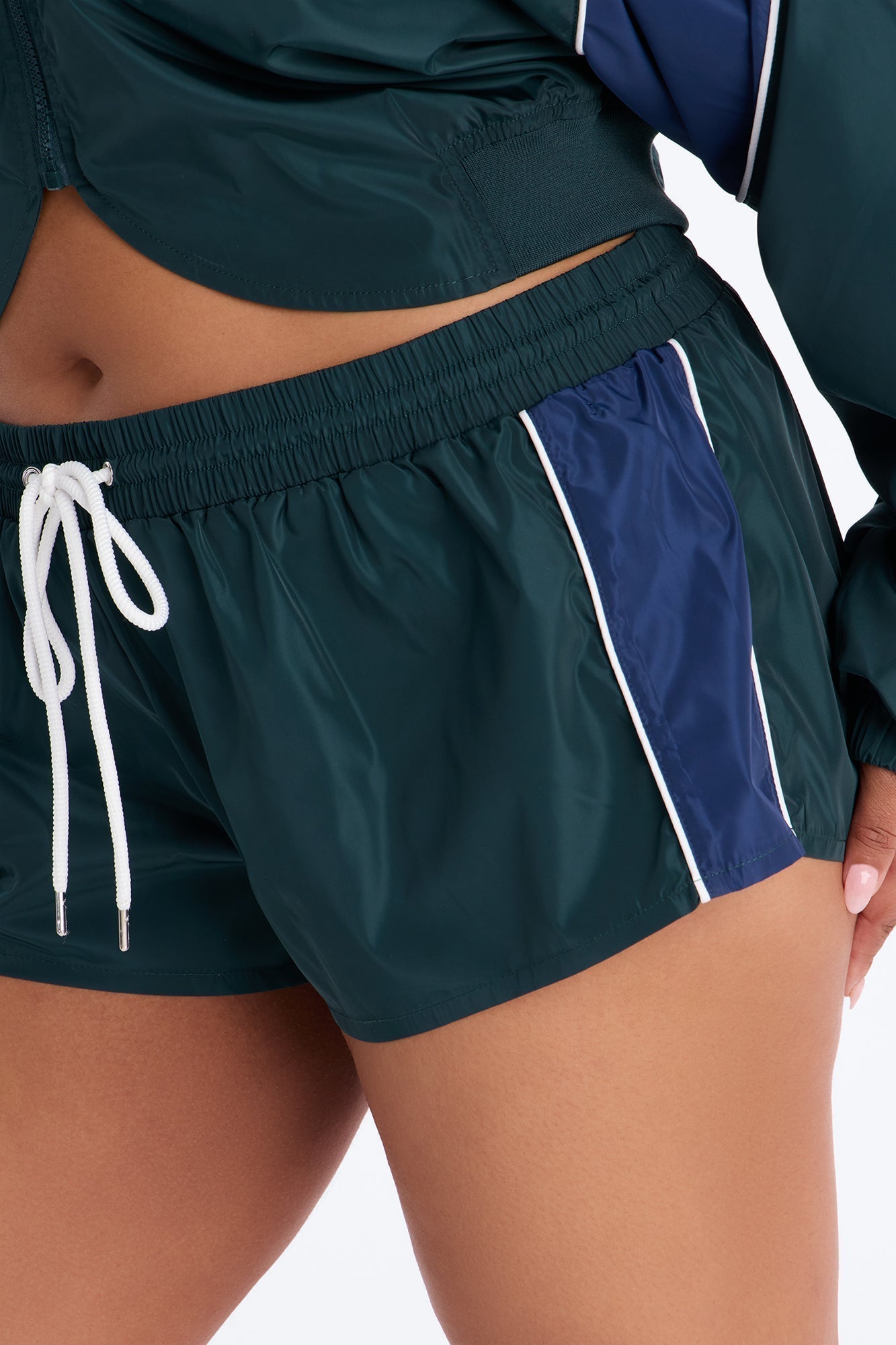 Your Best Shot Windbreaker Track Micro Short - Green/combo