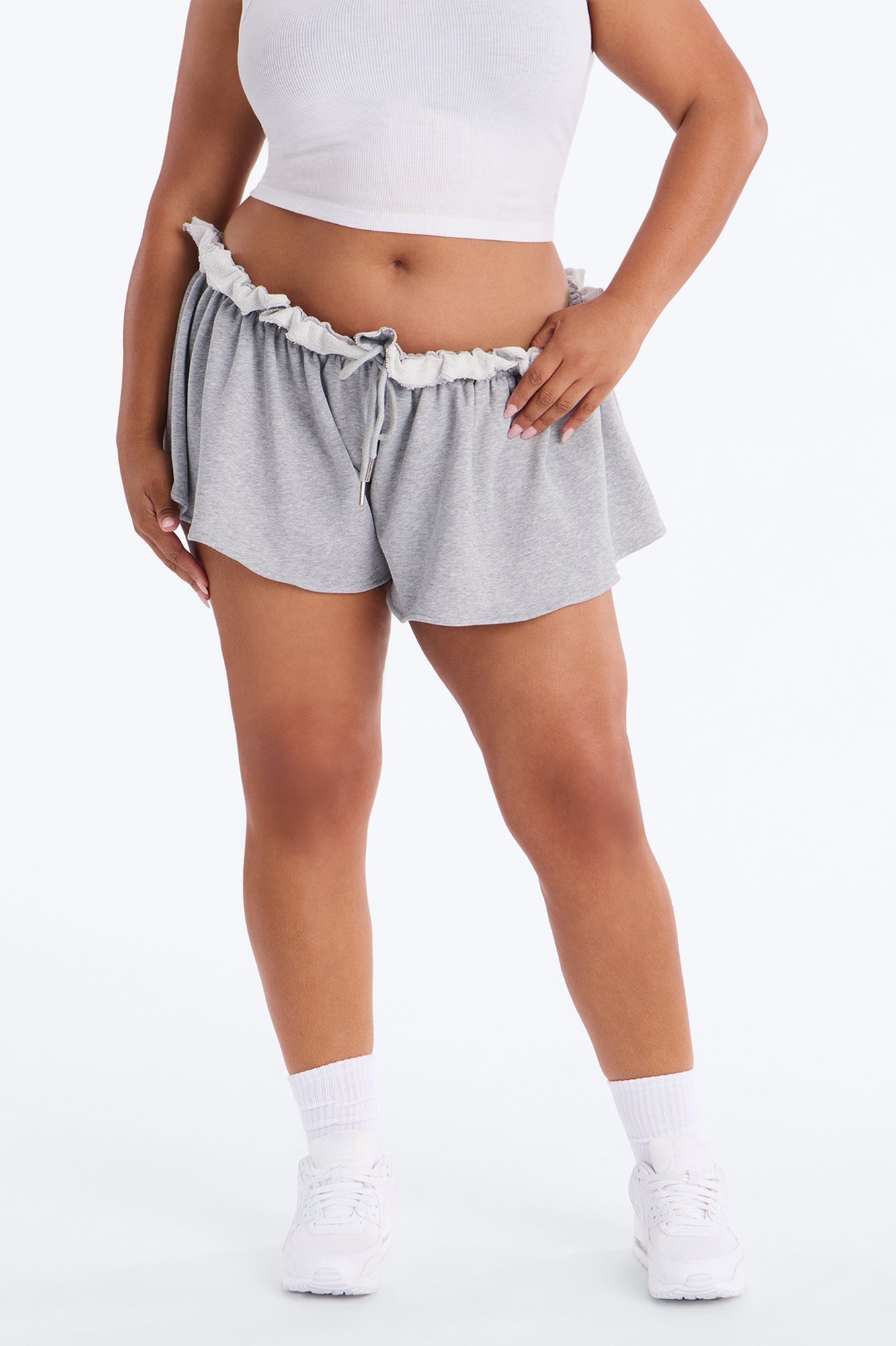 On The Go Low Rise Flowy Short - Heather Grey