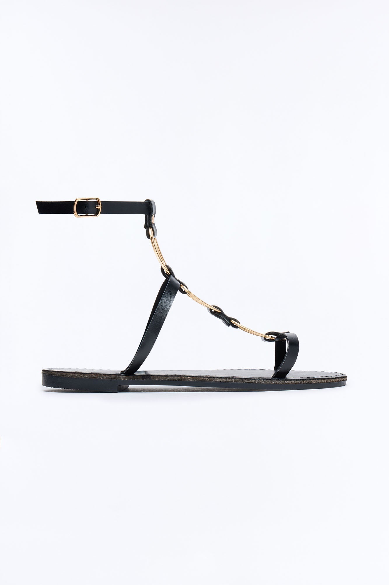 AJ Hardware Ankle Strap Sandals - Black