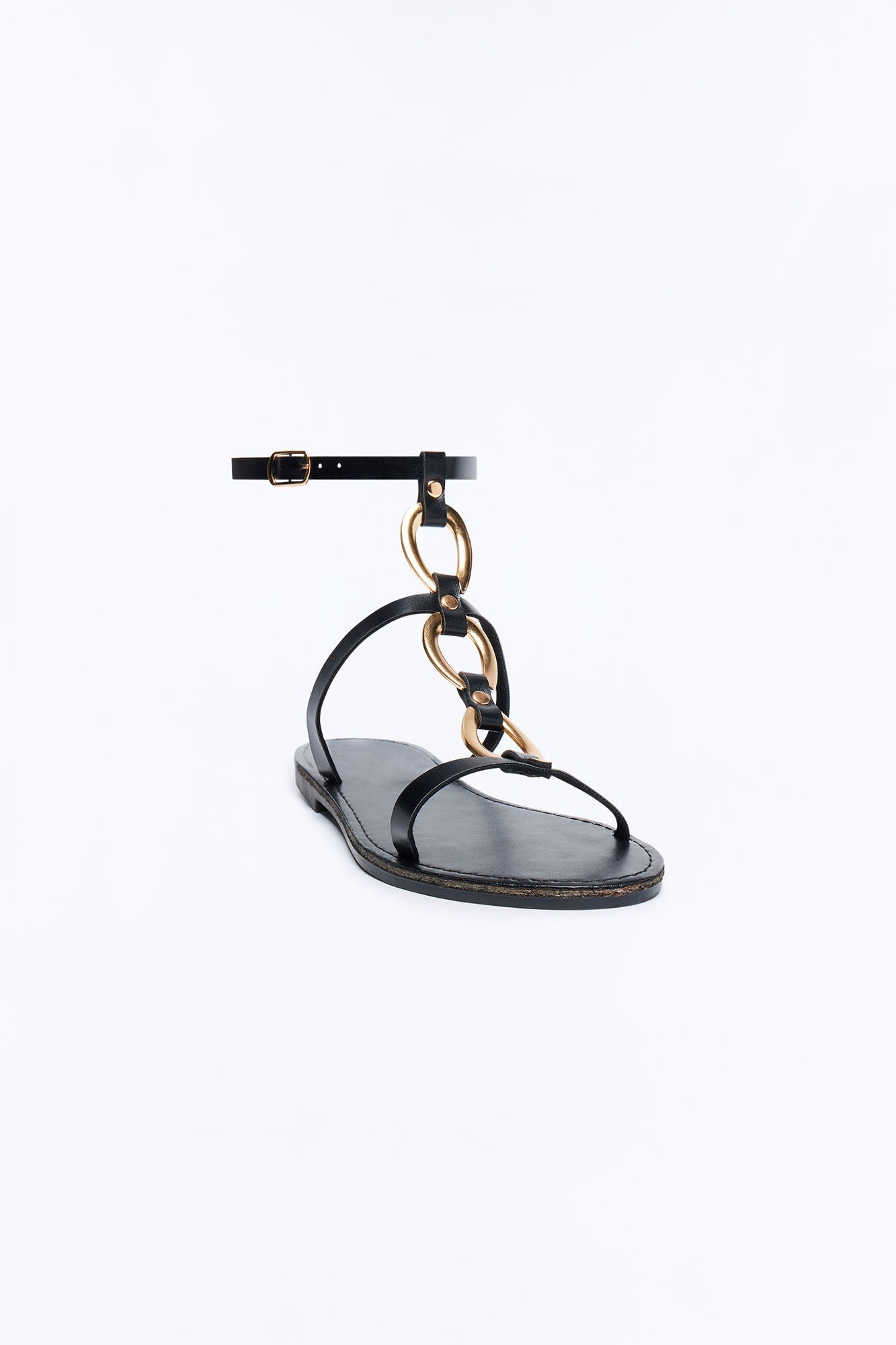 AJ Hardware Ankle Strap Sandals - Black