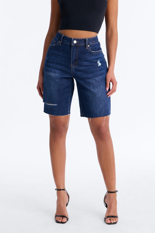 Sundaze Bermuda Denim Shorts - Dark Wash