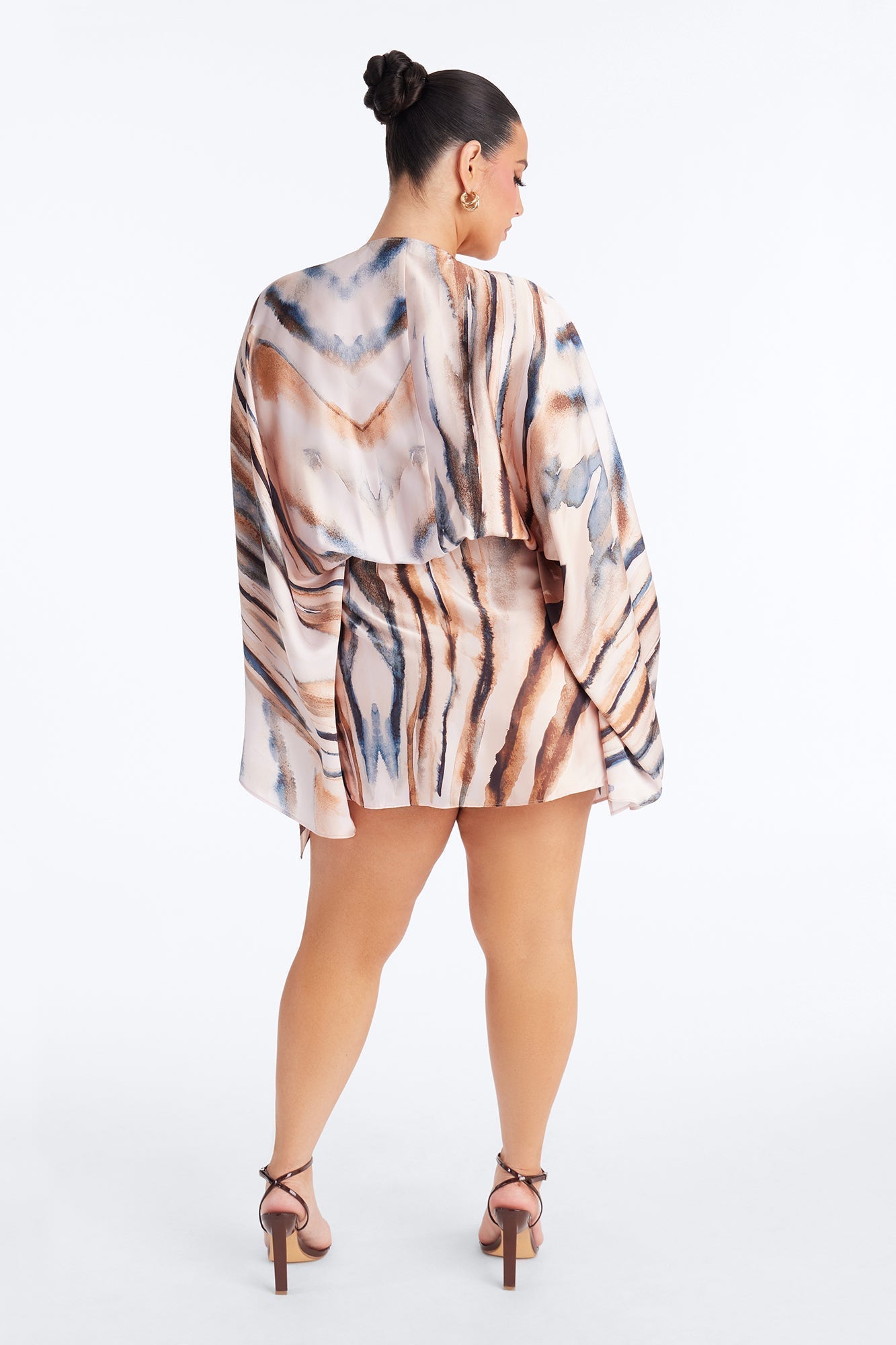 Samira Wrap Satin Mini Dress - Mauve/combo