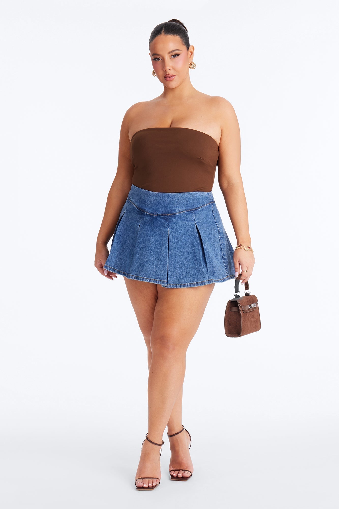 Told You So Denim Micro Mini Skort - Medium Wash