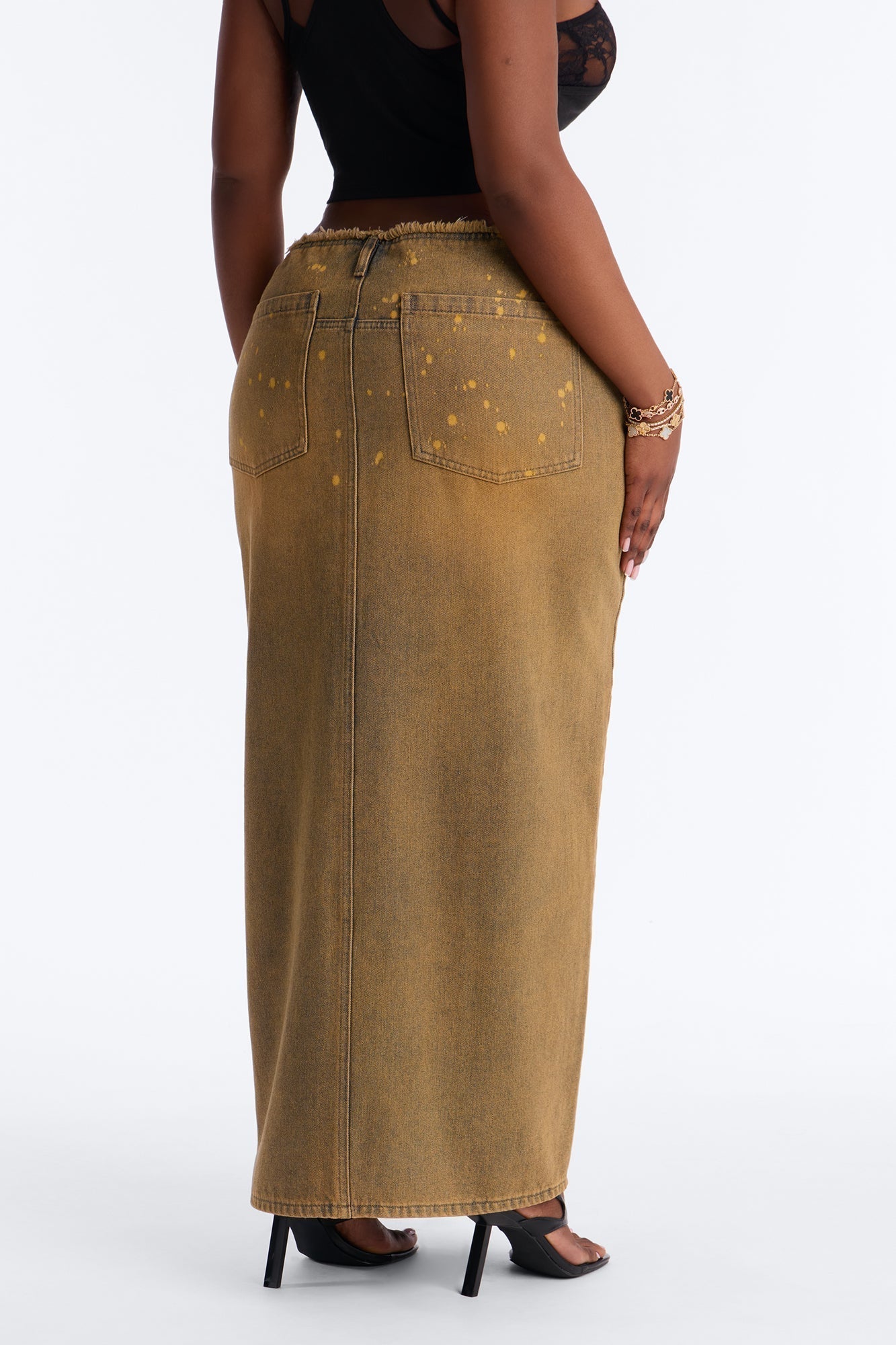 The Baddest Around Vintage Wash Denim Maxi Skirt - Vintage Wash