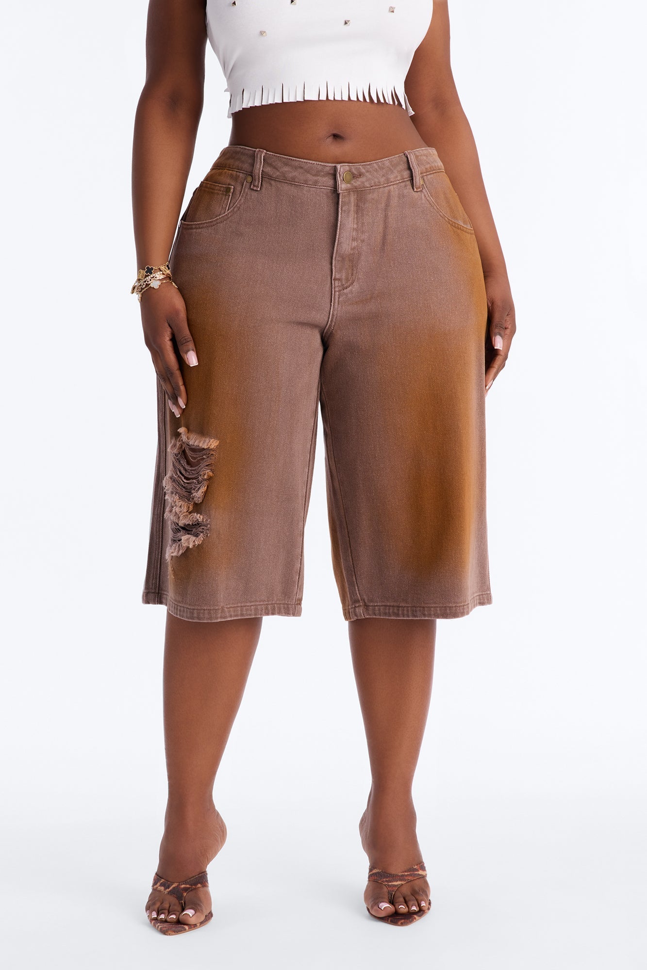 Can't Be Saved Washed Twill Bermuda Short - Brown