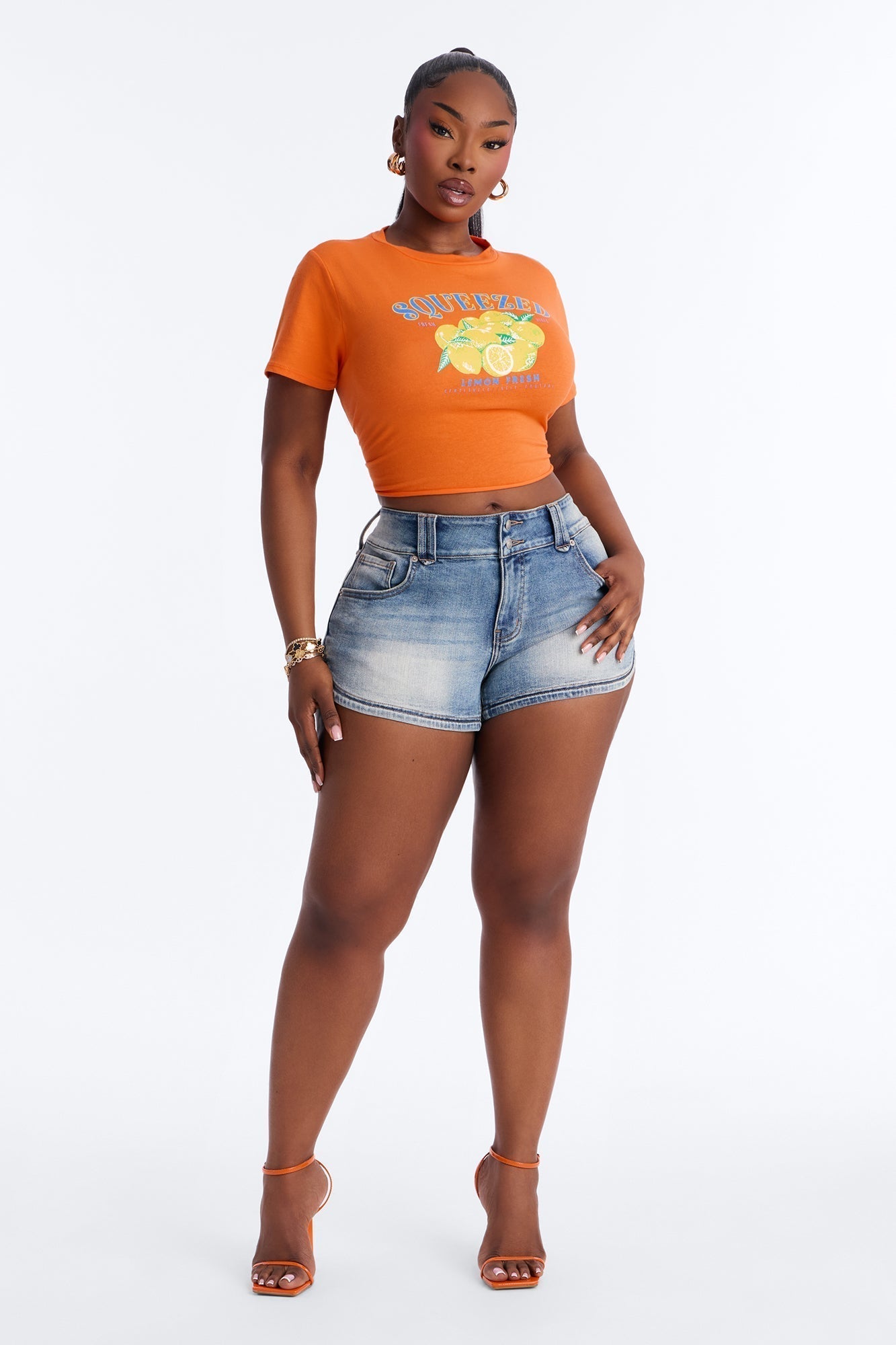 Key Largo Stretch Low Rise Denim Shorts - Vintage Wash