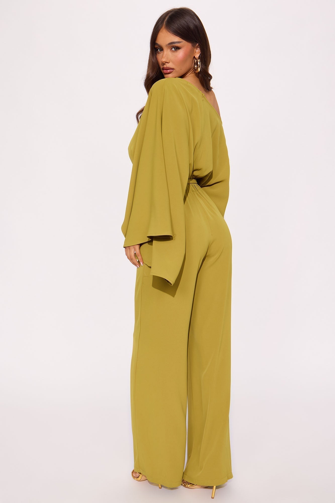 Meeting Adjourned Long Sleeve Belted Jumpsuit - Mustard
