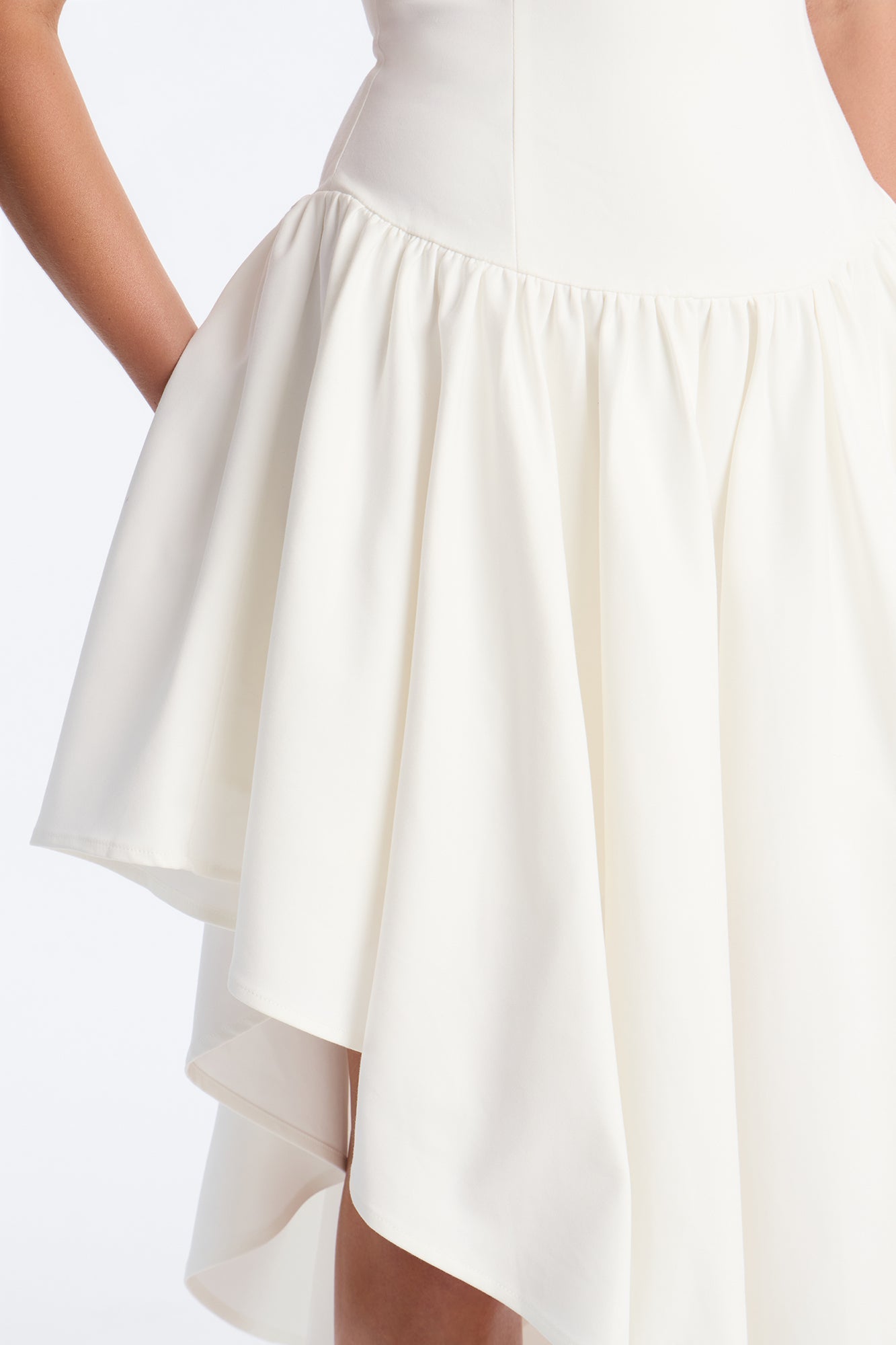 Claire Square Neck Midi Dress - White