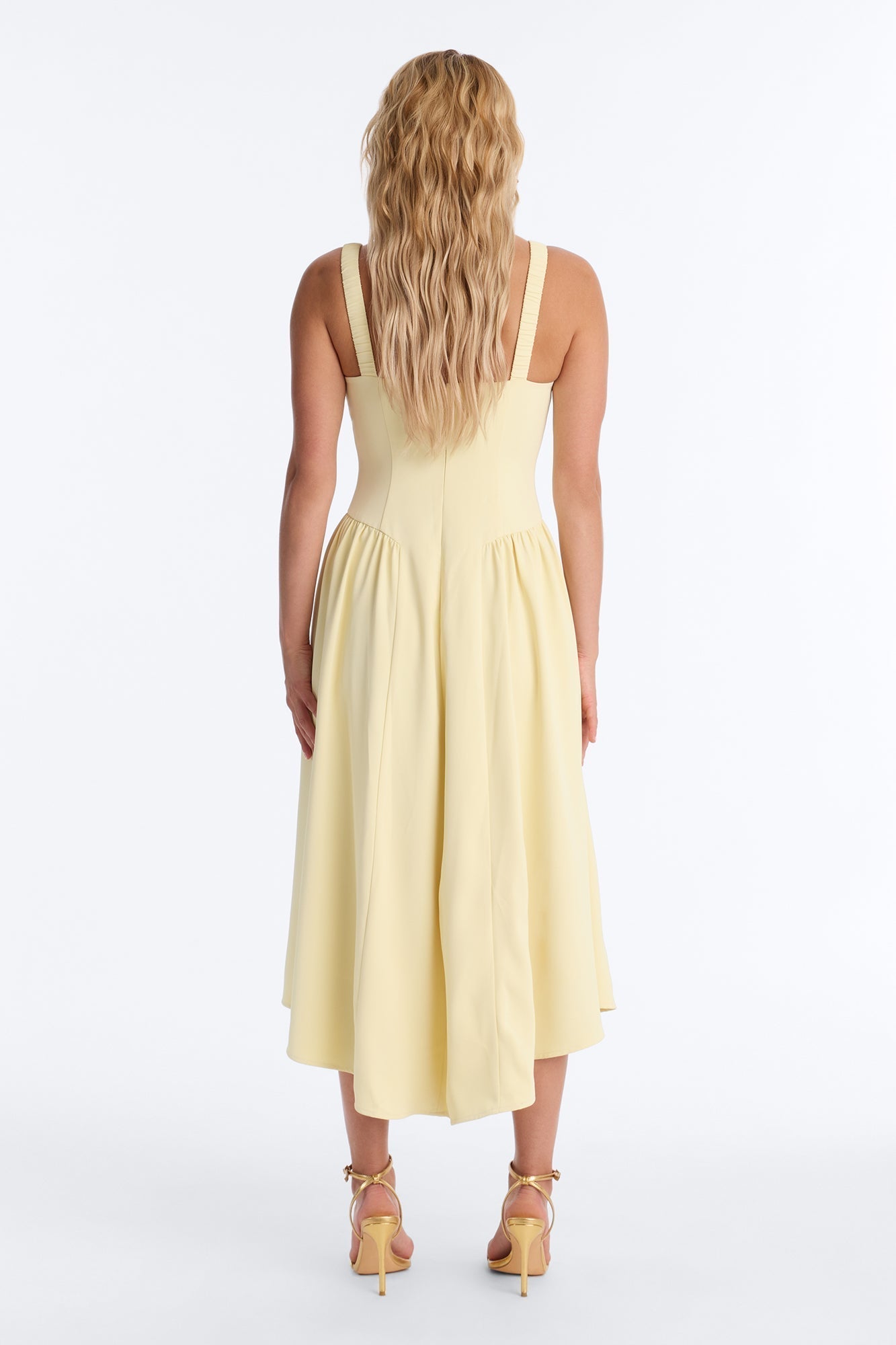 Sheri Crepe Midi Dress - Yellow