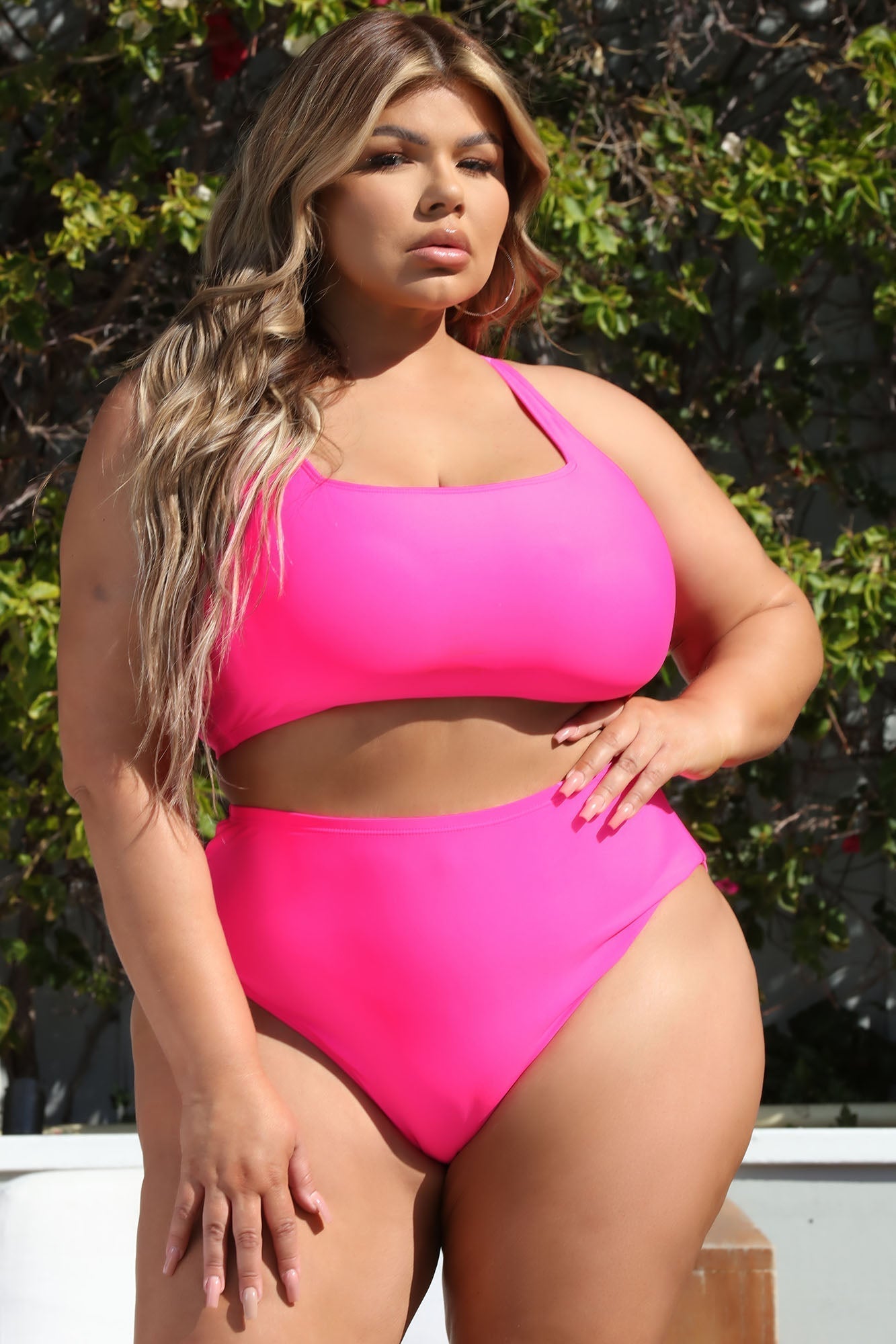 Maui Mix And Match High Rise Bikini Bottom - Hot Pink