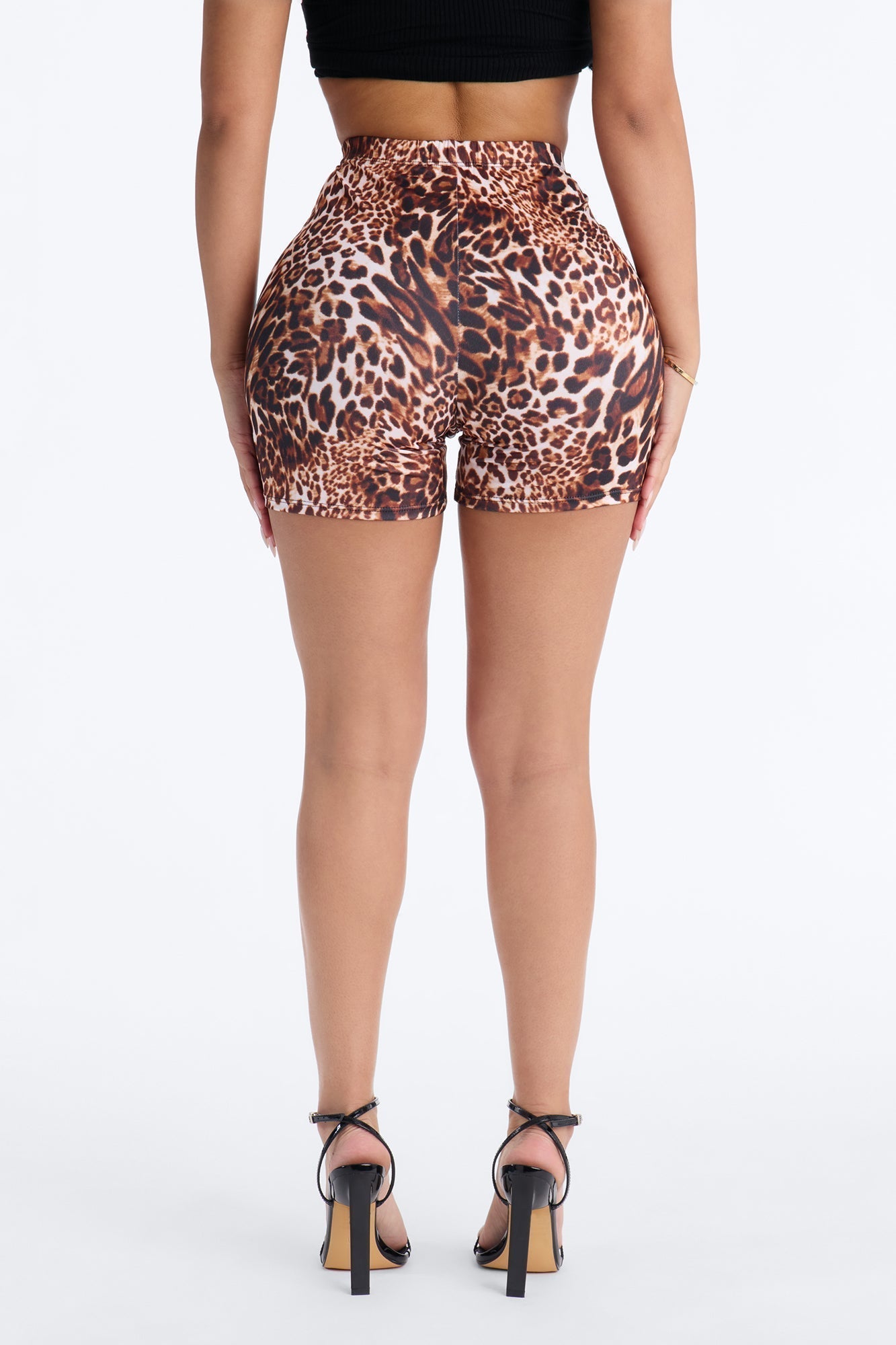 Firenze Leopard Biker Short - Brown/combo