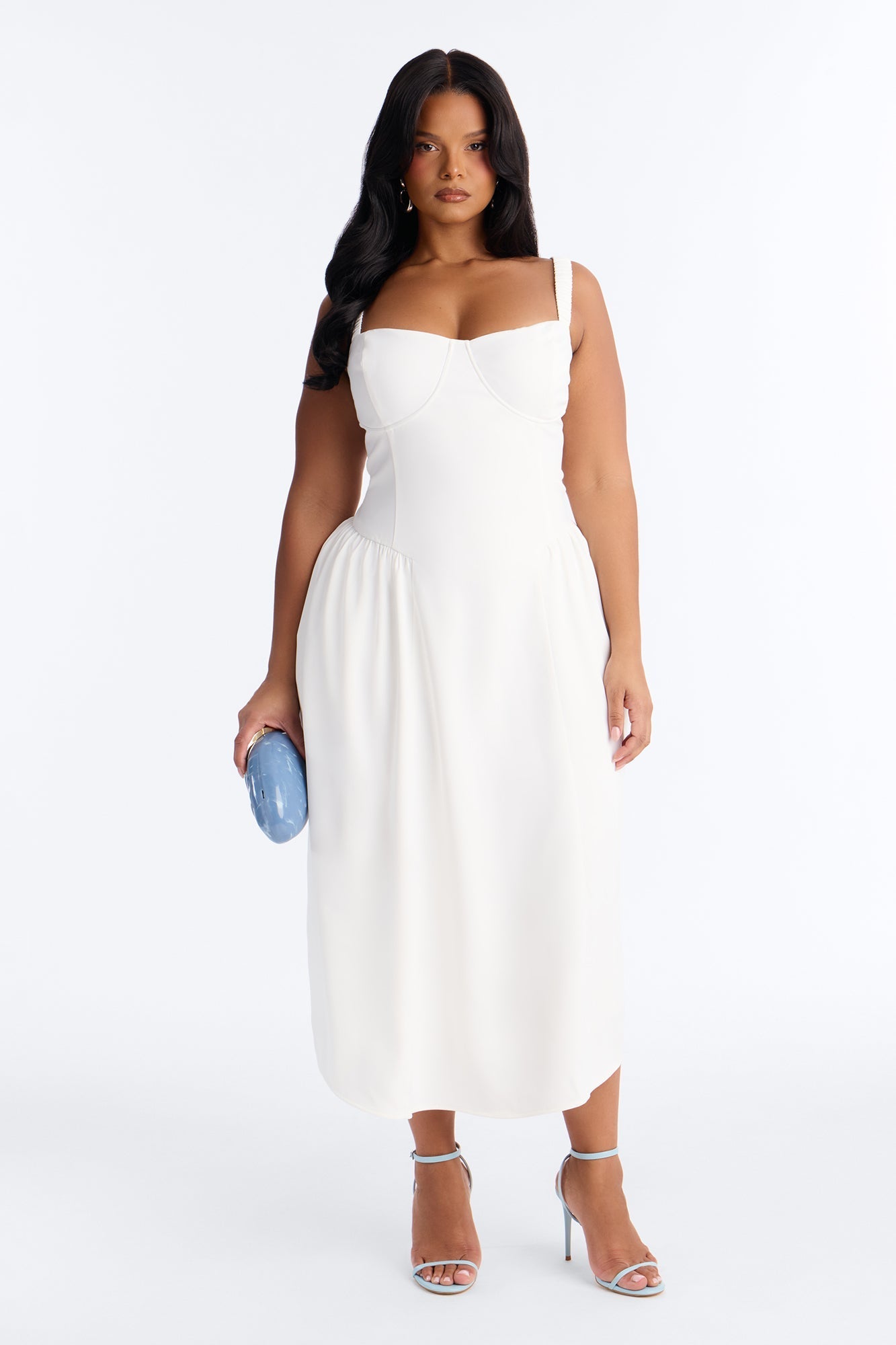 Sheri Crepe Midi Dress - White
