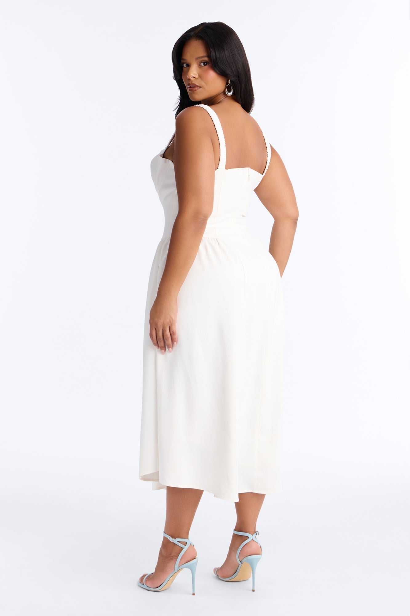 Sheri Crepe Midi Dress - White